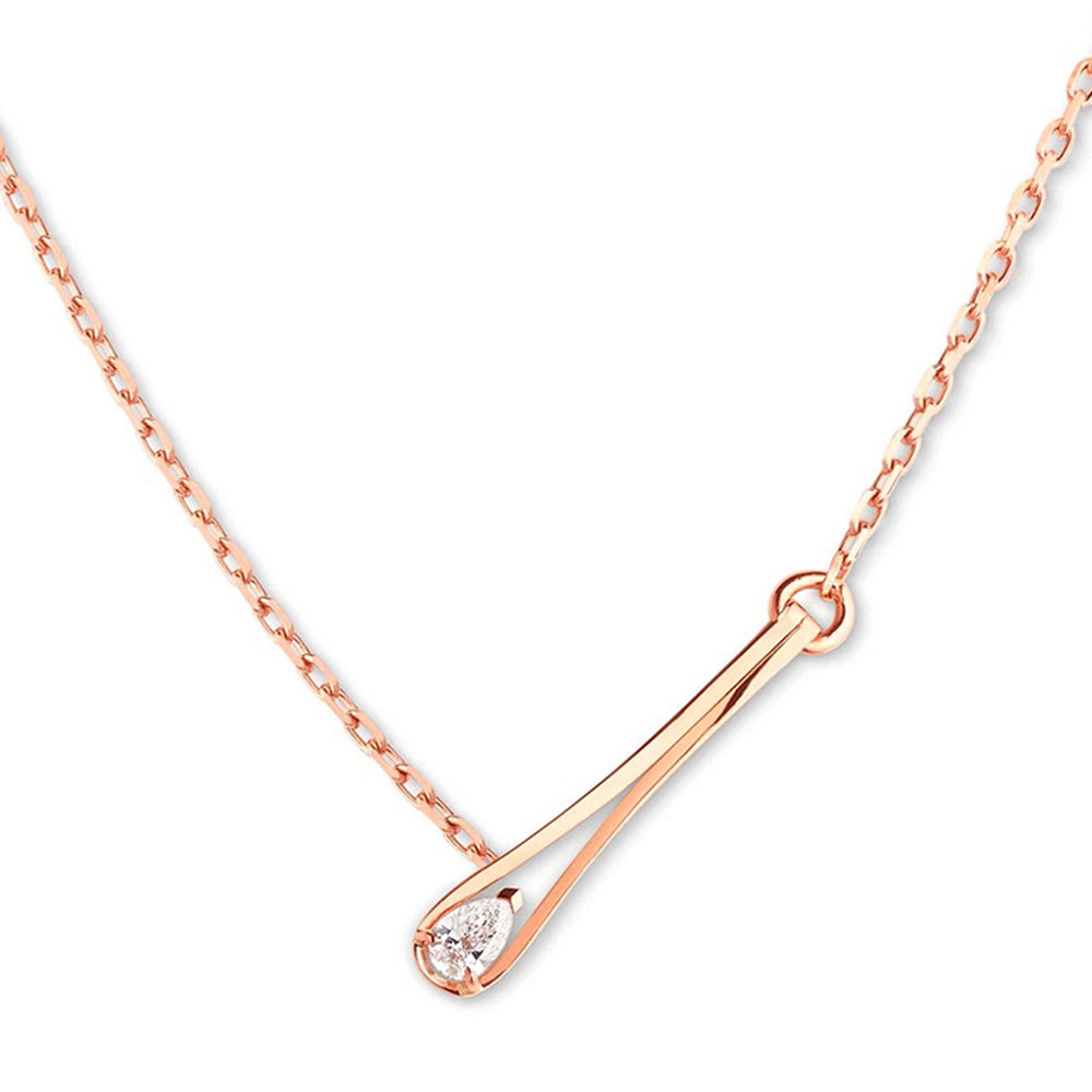 MINUTIAE 18K Gold-Plated & White Tilting Drop Crystal Pendant Necklace