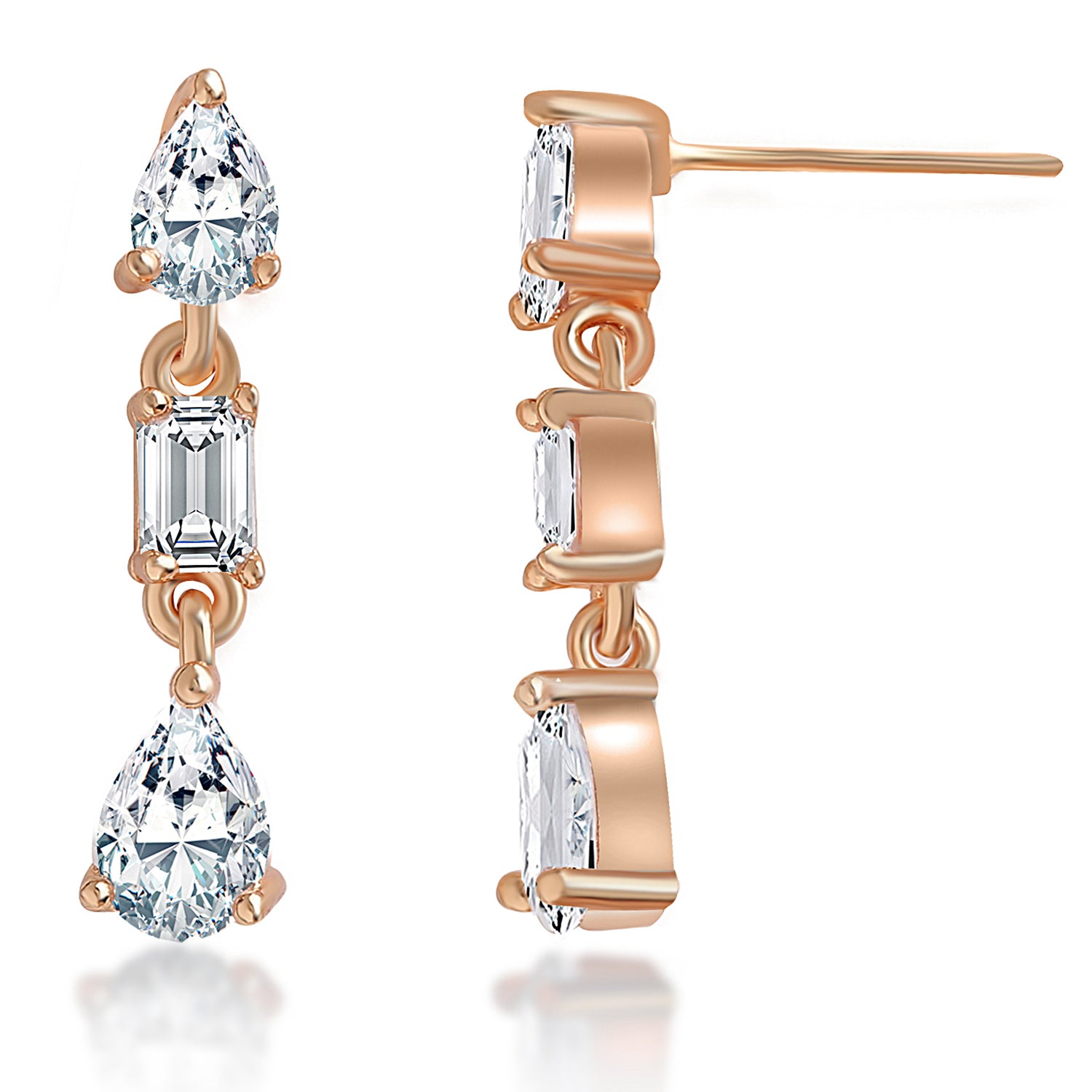 MINUTIAE 18K Gold-Plated & White Teardrop Shaped Drop Earrings For Women's & Girl