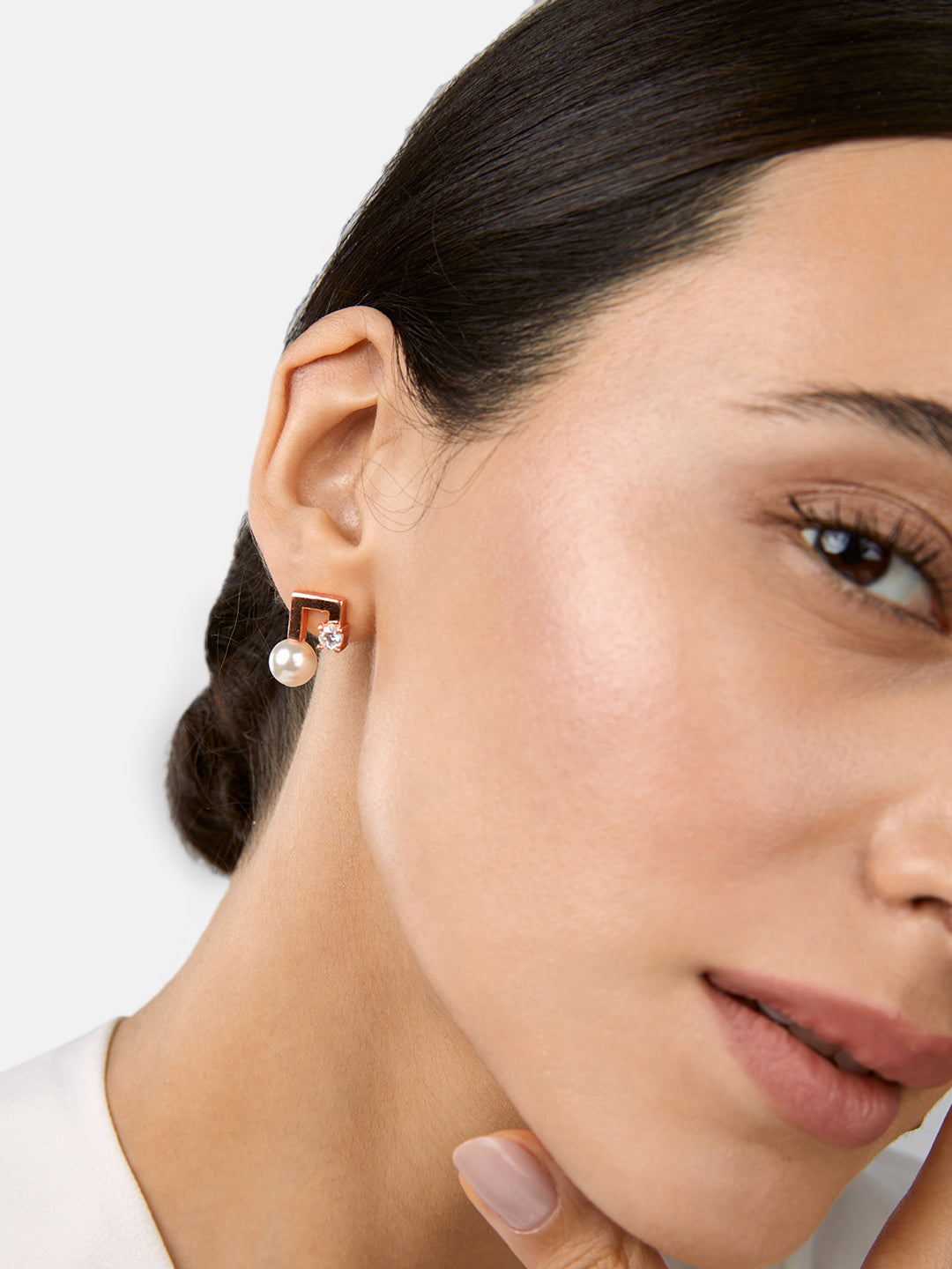 MINUTIAE 18K Gold Plated Geometric Studs Earrings
