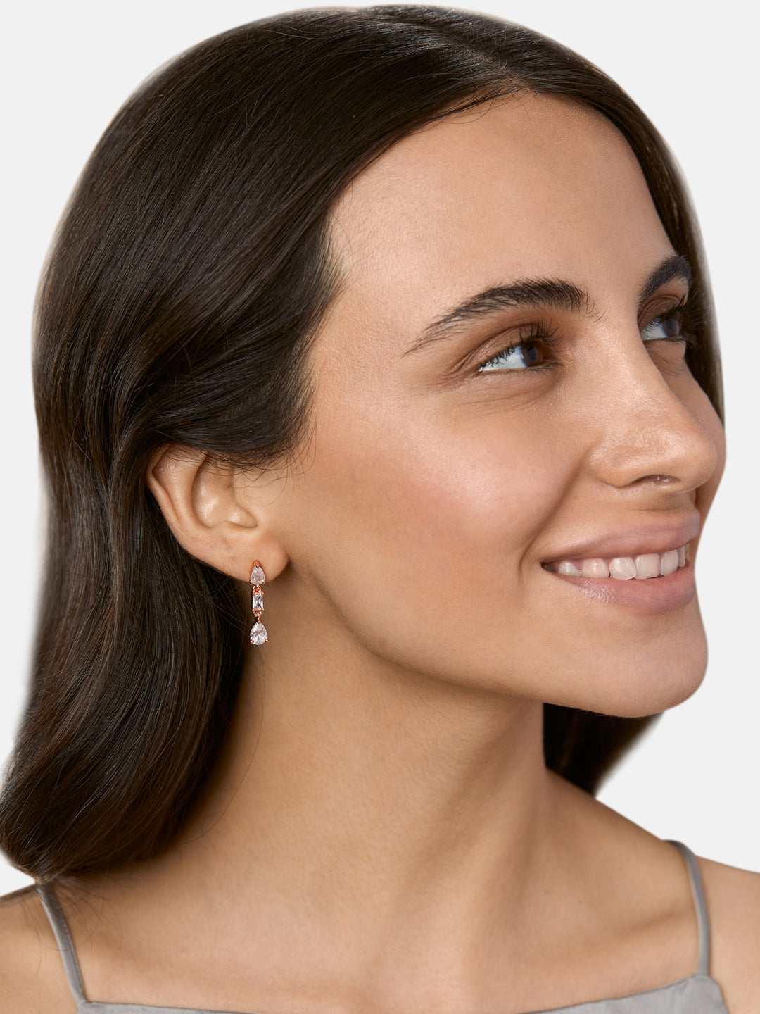 MINUTIAE 18K Gold-Plated & White Teardrop Shaped Drop Earrings For Women's & Girl