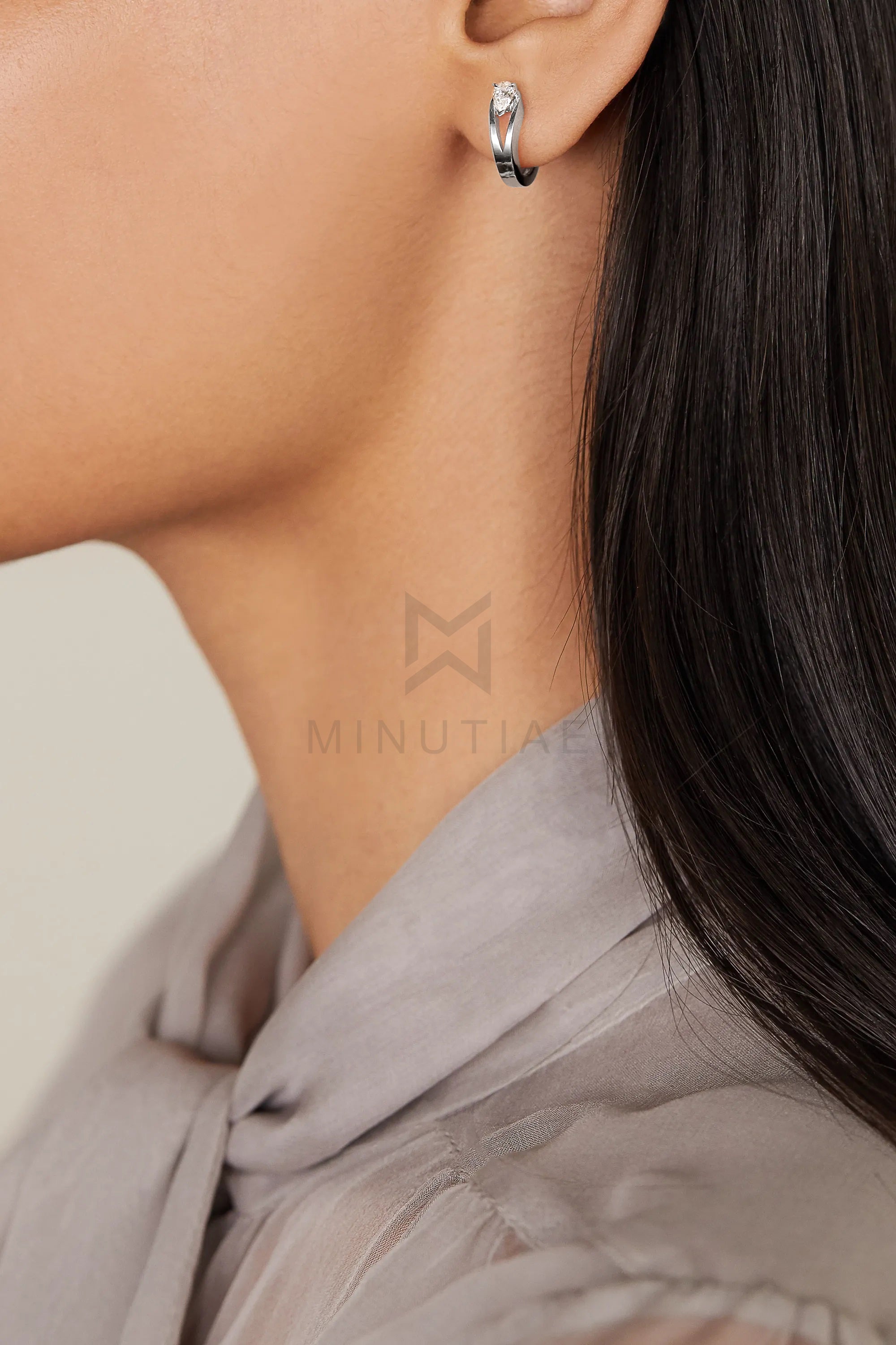 MINUTIAE 18K Gold-Toned Geometric Half Hoop Earrings