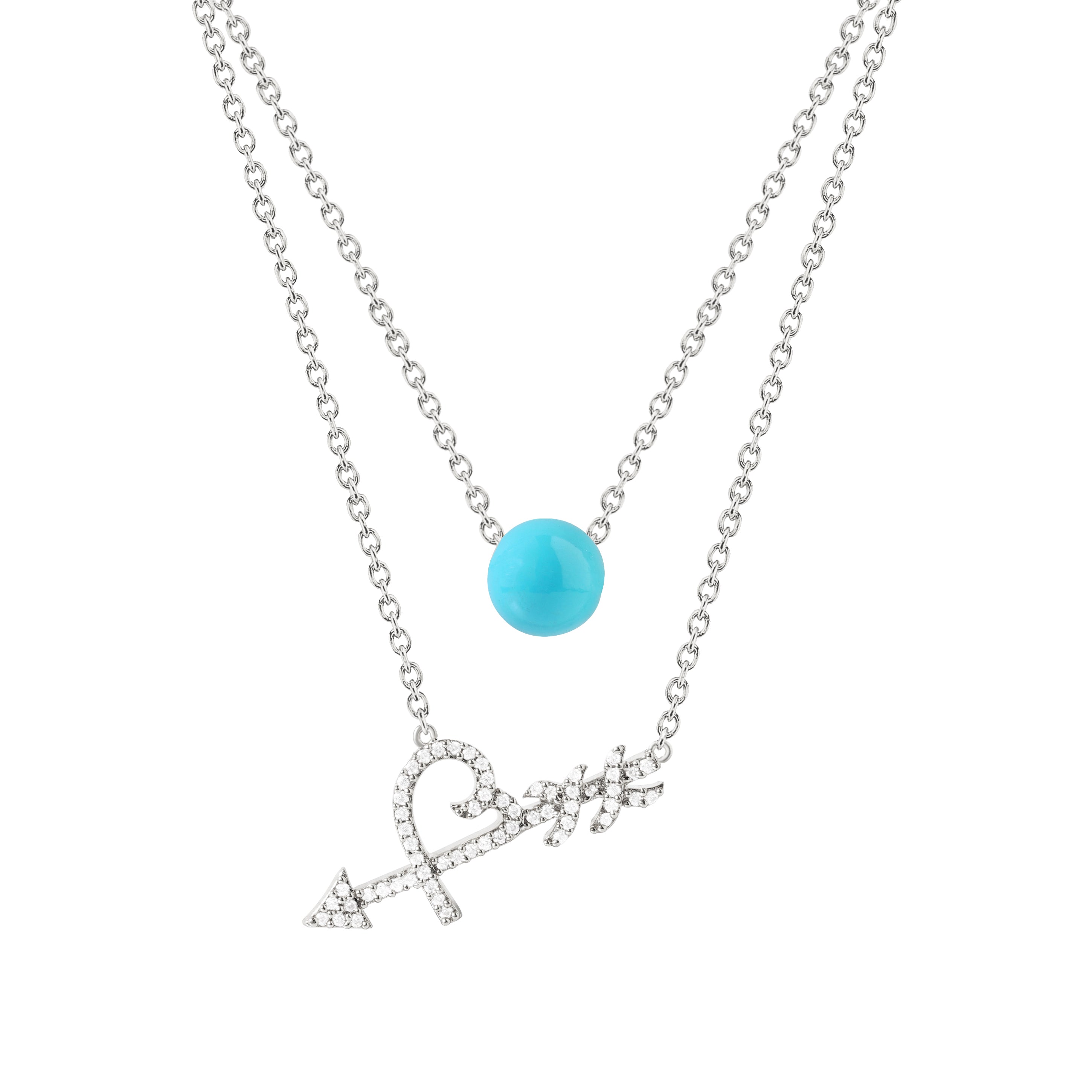 MINUTIAE Women Blue Brass 18K Gold-Plated Layered Necklace