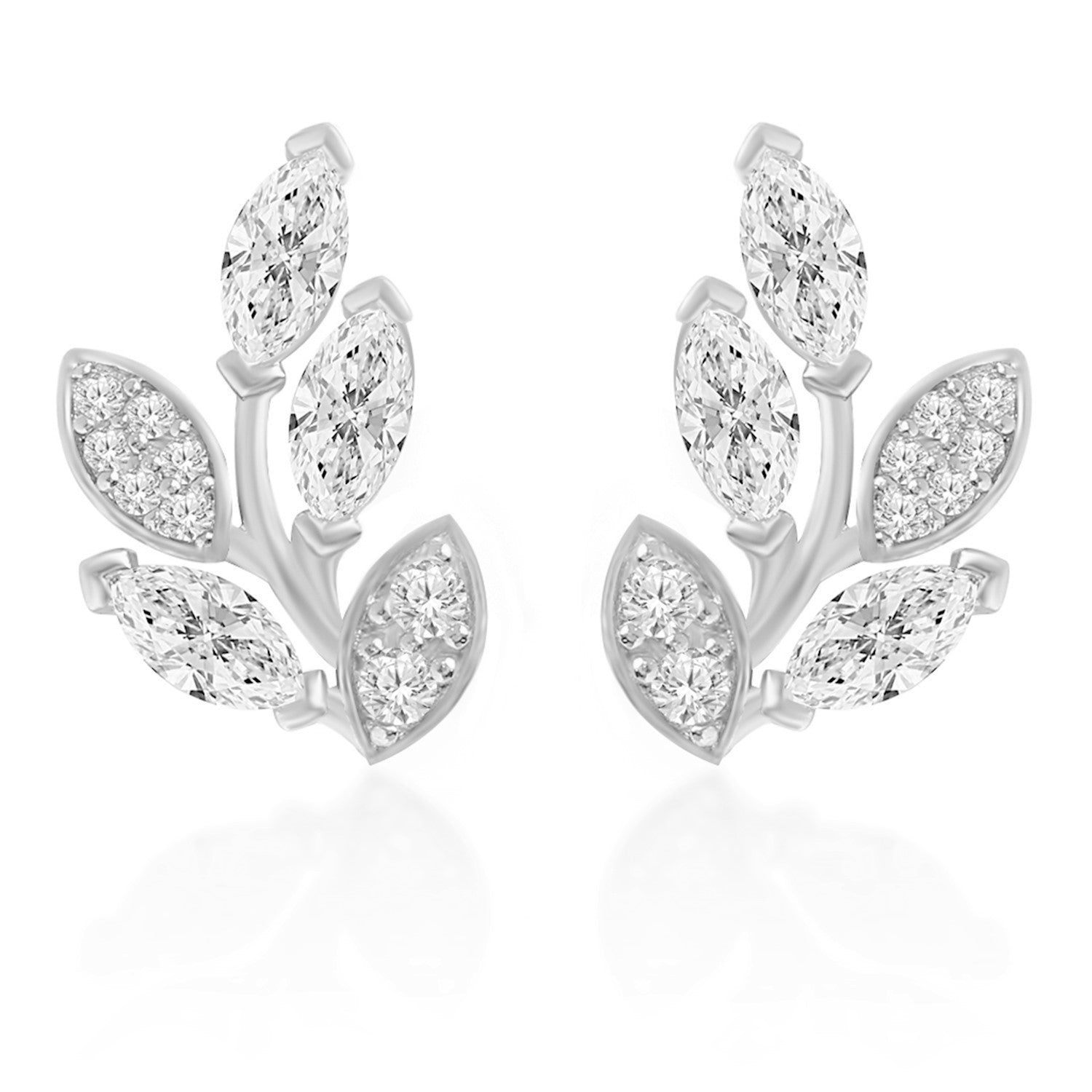 MINUTIAE 18K Gold Plated White Floral Studs Earrings