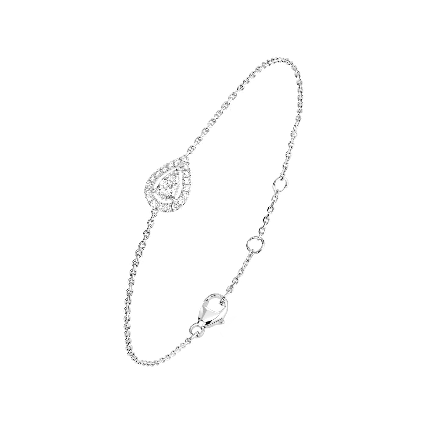 Women 18K Gold-Toned & White Brass Crystals Handcrafted Gold-Plated Link Bracelet