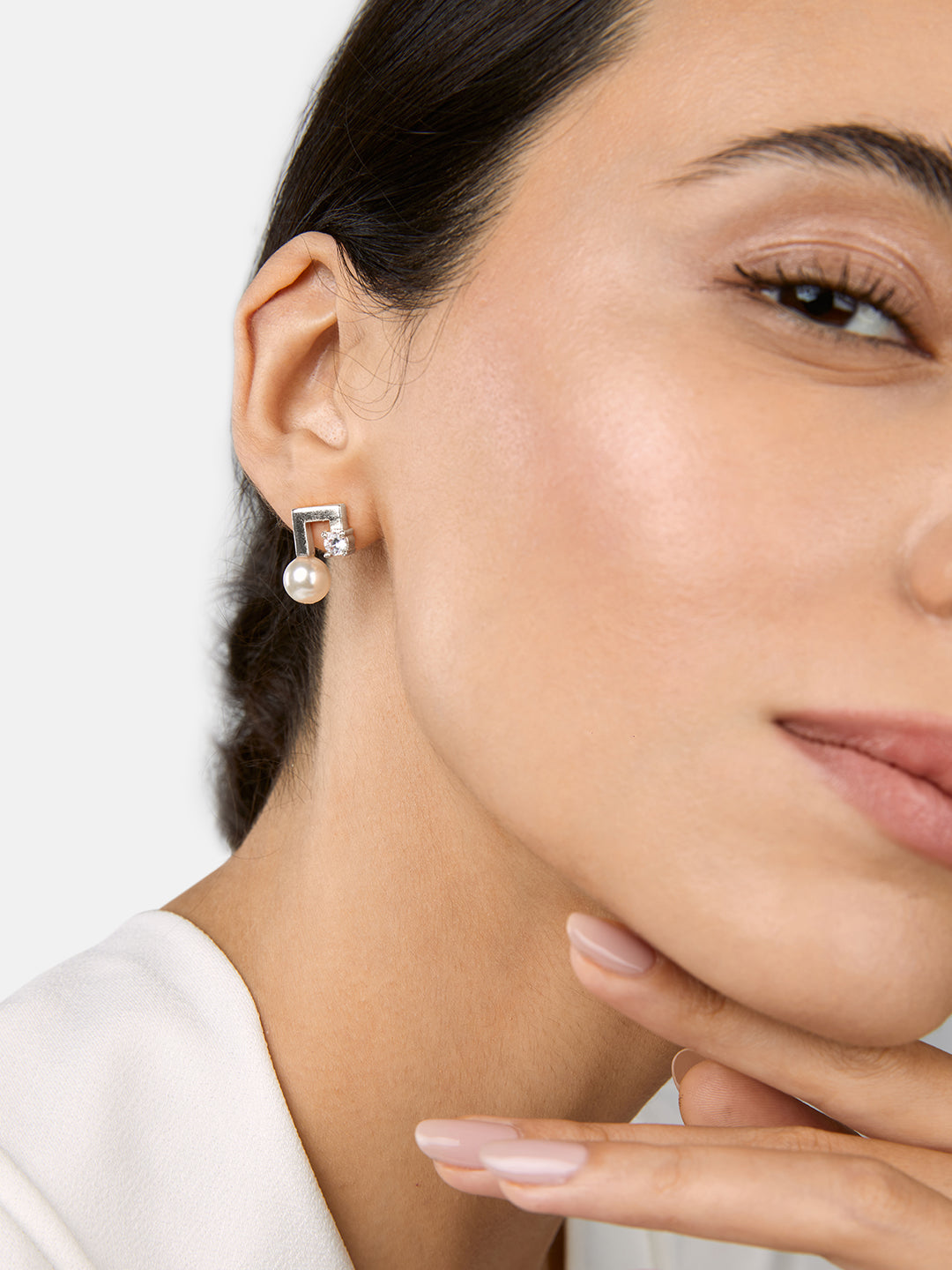 MINUTIAE 18K Gold Plated Geometric Studs Earrings