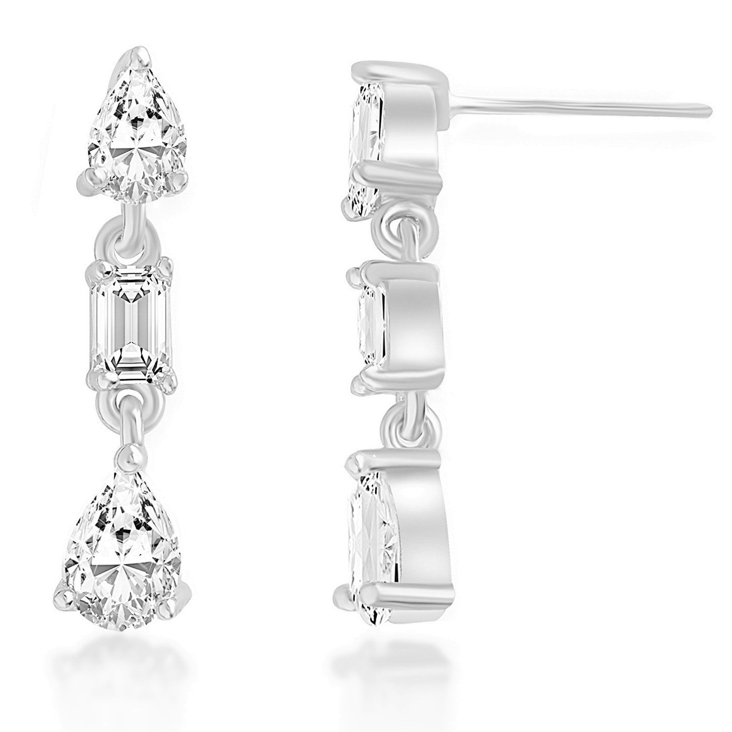 MINUTIAE 18K Gold-Plated & White Teardrop Shaped Drop Earrings For Women's & Girl