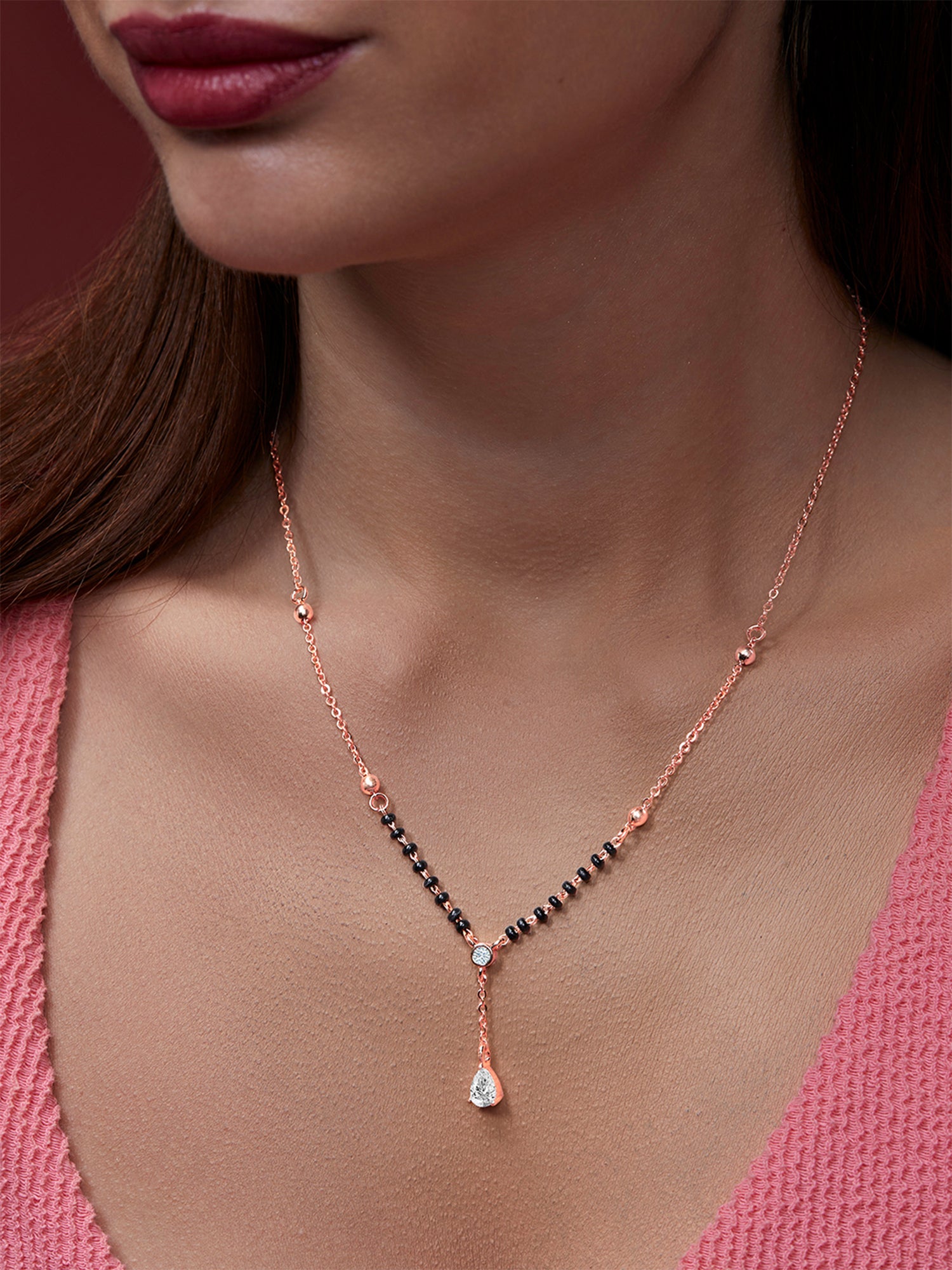 MINUTIAE Gold-Plated Artificial Stones and Beads Mangalsutra For Women's