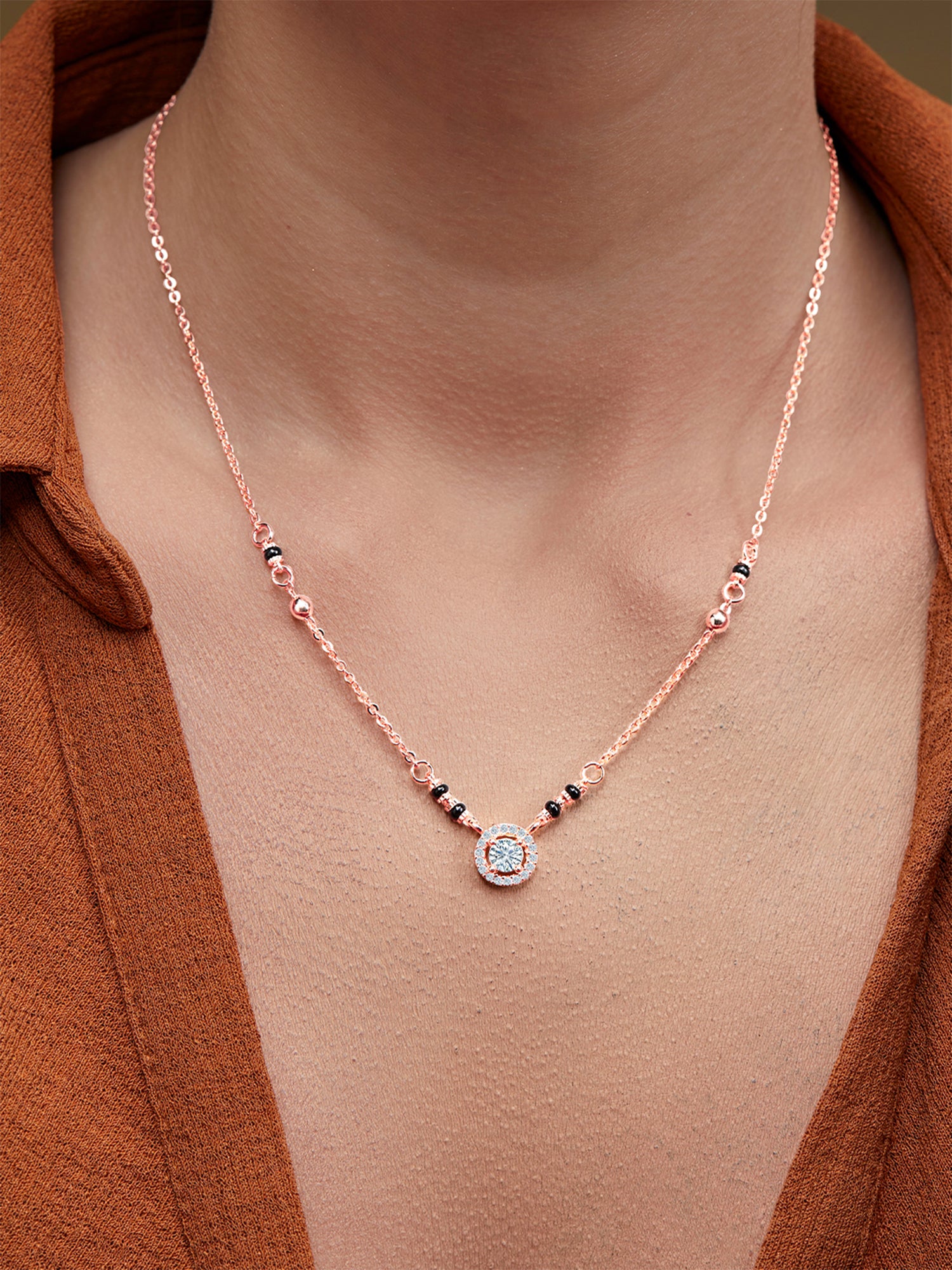 MINUTIAE Gold-Plated Artificial Stones and Beads Mangalsutra For Women's