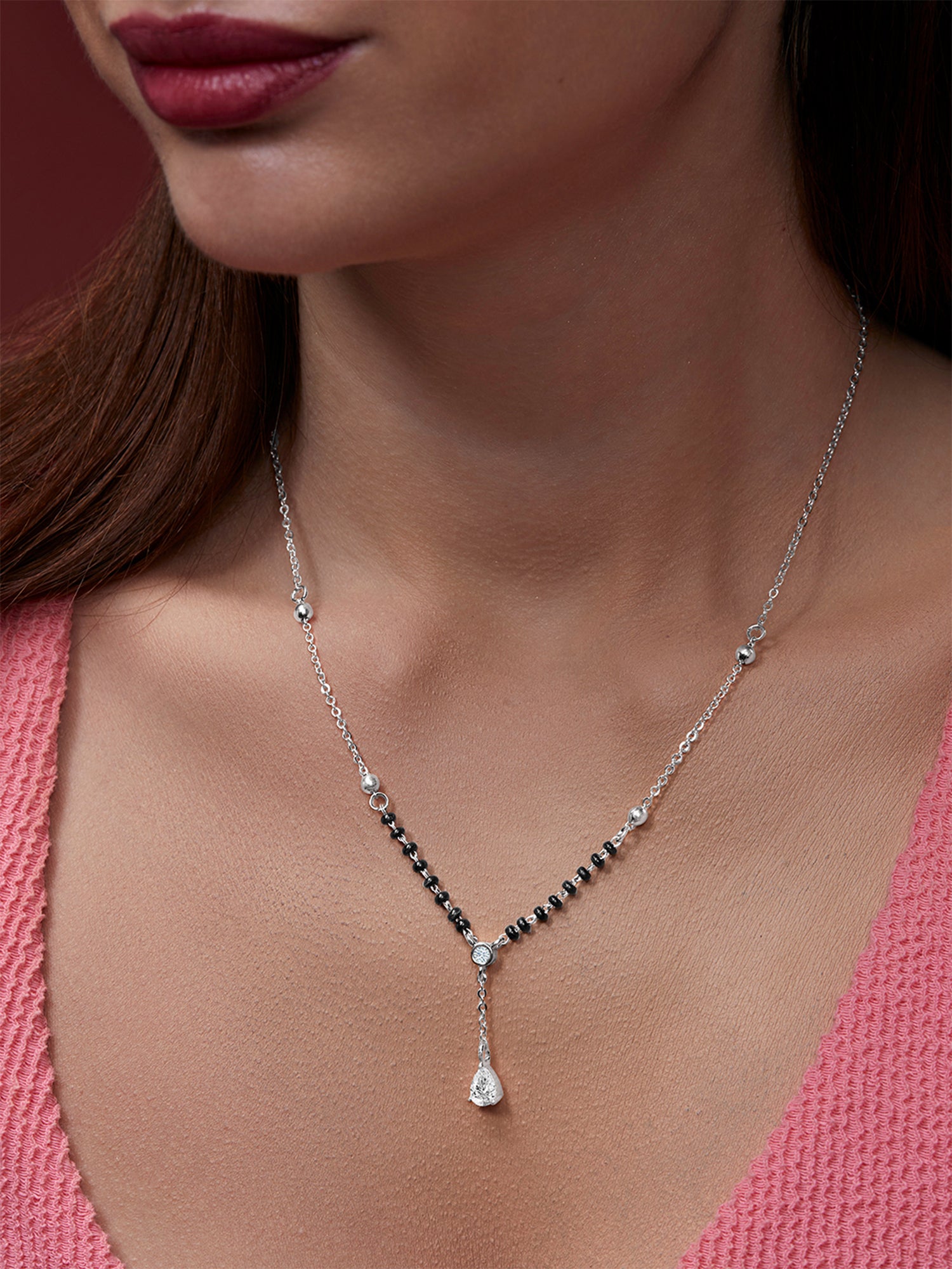 MINUTIAE Gold-Plated Artificial Stones and Beads Mangalsutra For Women's