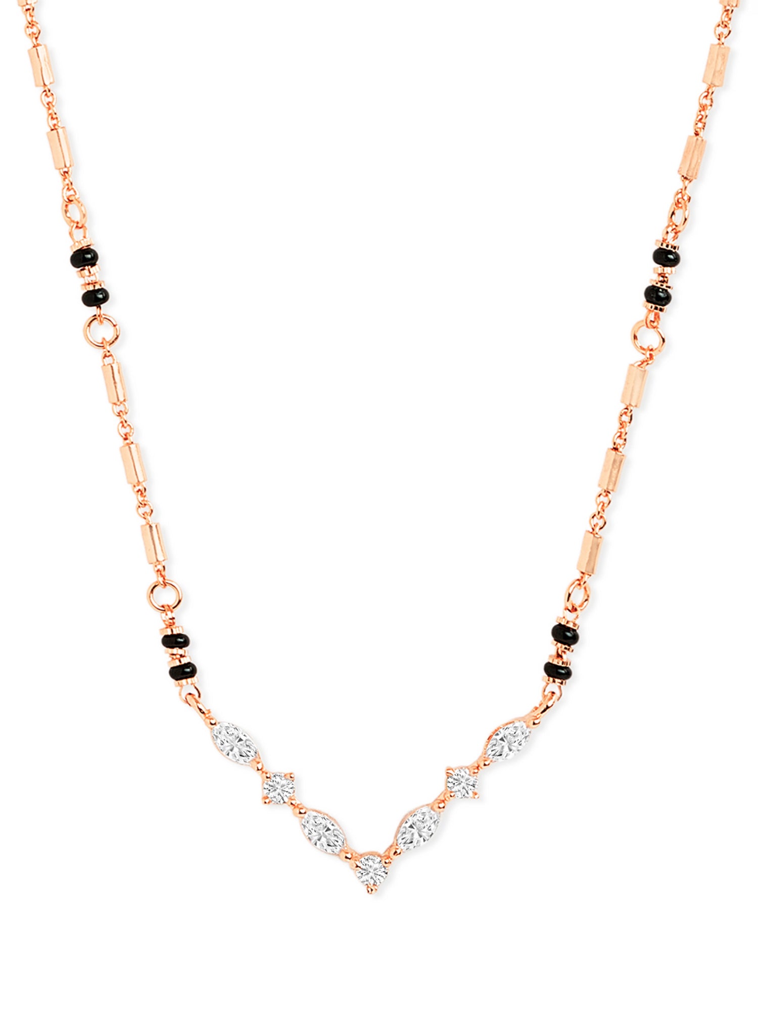 MINUTIAE Gold-Plated Artificial Stones and Beads Mangalsutra For Women's