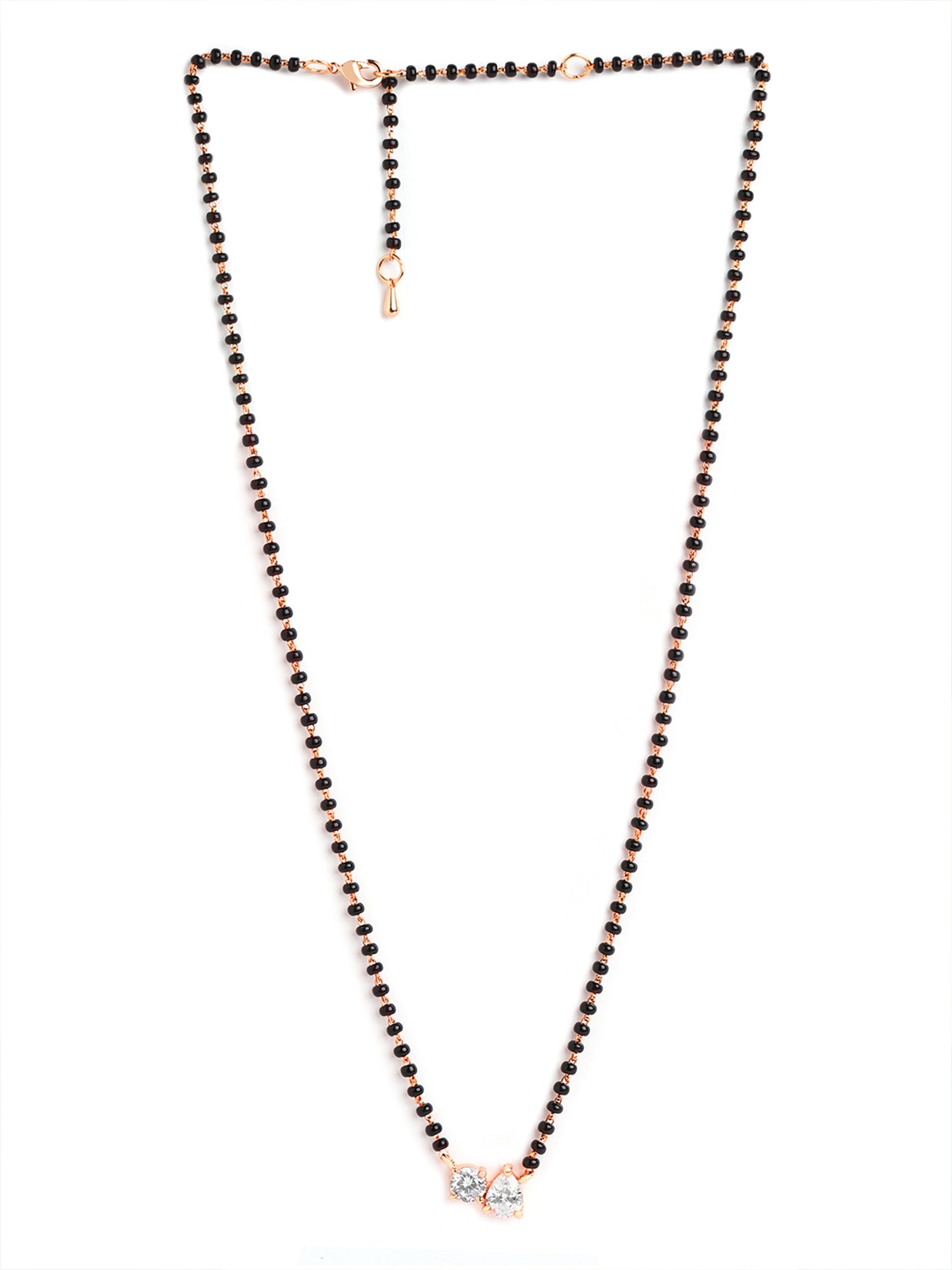 MINUTIAE Gold Plated Stone-Studded Beaded Mangalsutra For Women's