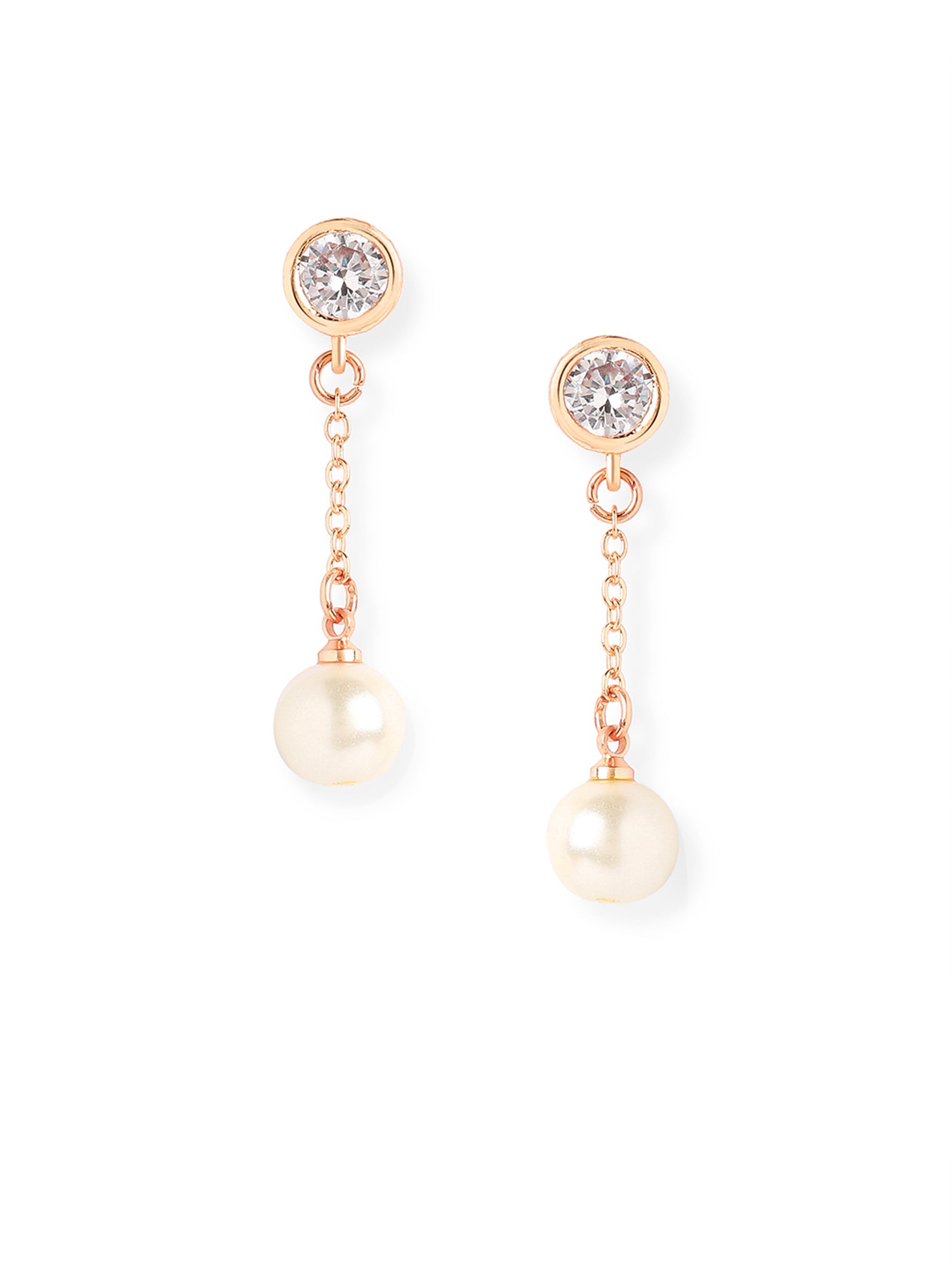 MINUTIAE Gold-Plated Pearls Drop Earrings For Women's & Girl