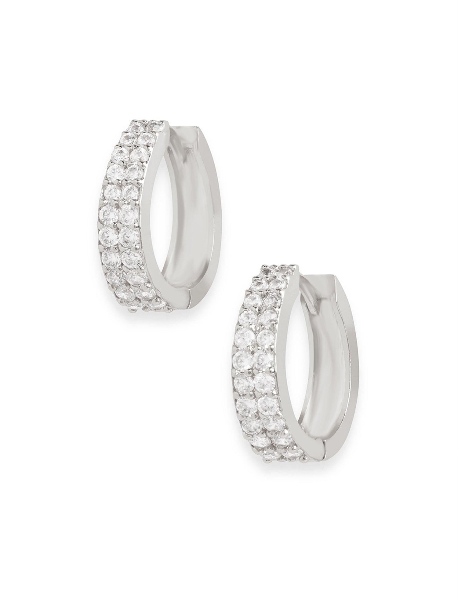 MINUTIAE Gold-Plated Artificial Stones Studded hoop Earrings For Women's & Girl