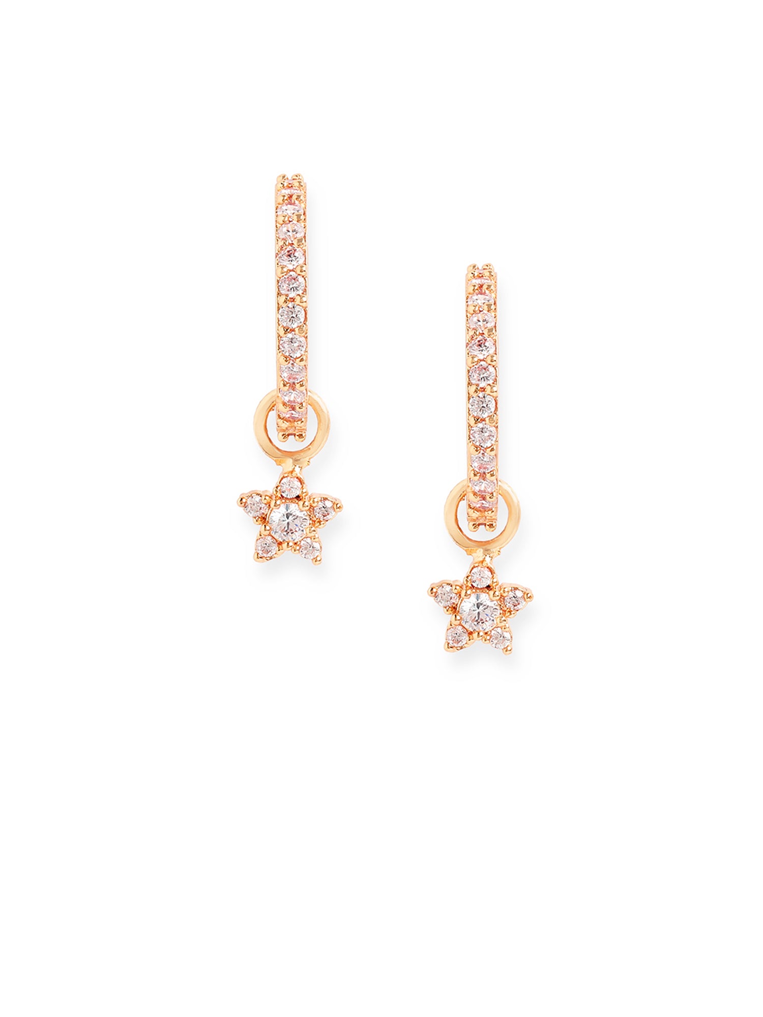 MINUTIAE Gold-Plated Star Shaped Drop Earrings For Women's & Girl