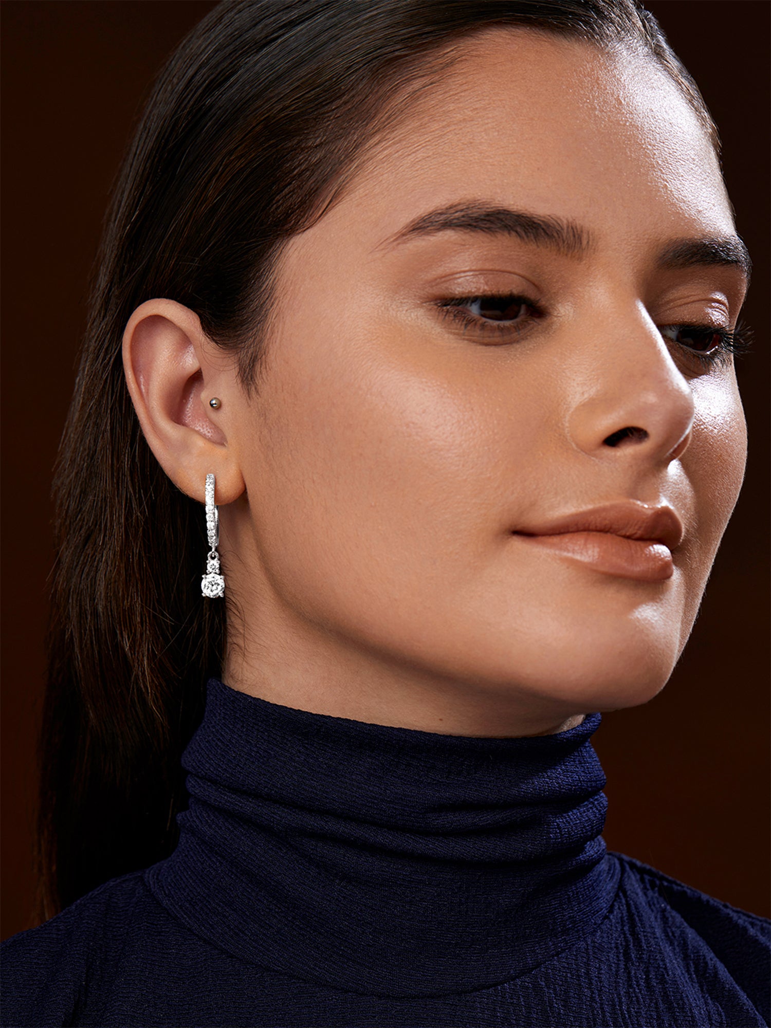 MINUTIAE Gold-Plated Geometric Drop Earrings For Women's & Girl