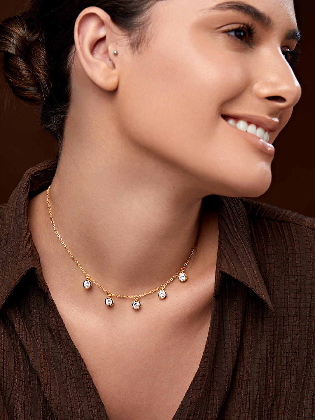 MINUTIAE Gold-Plated Minimal Necklace