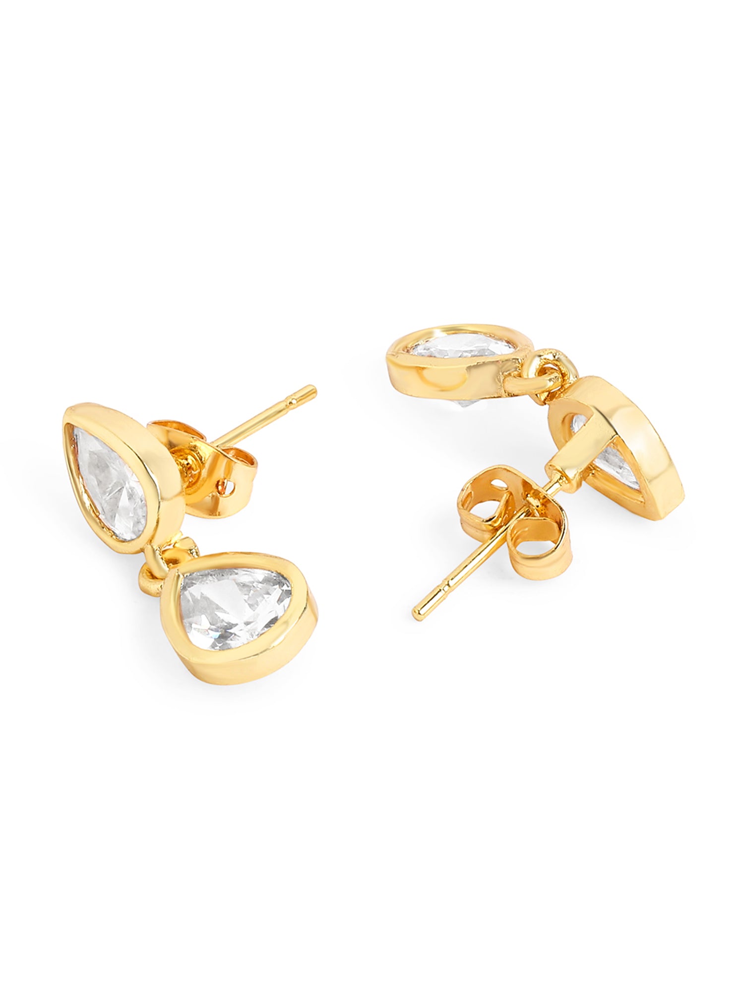 MINUTIAE Gold-Plated Contemporary Drop Earrings For Women's & Girl