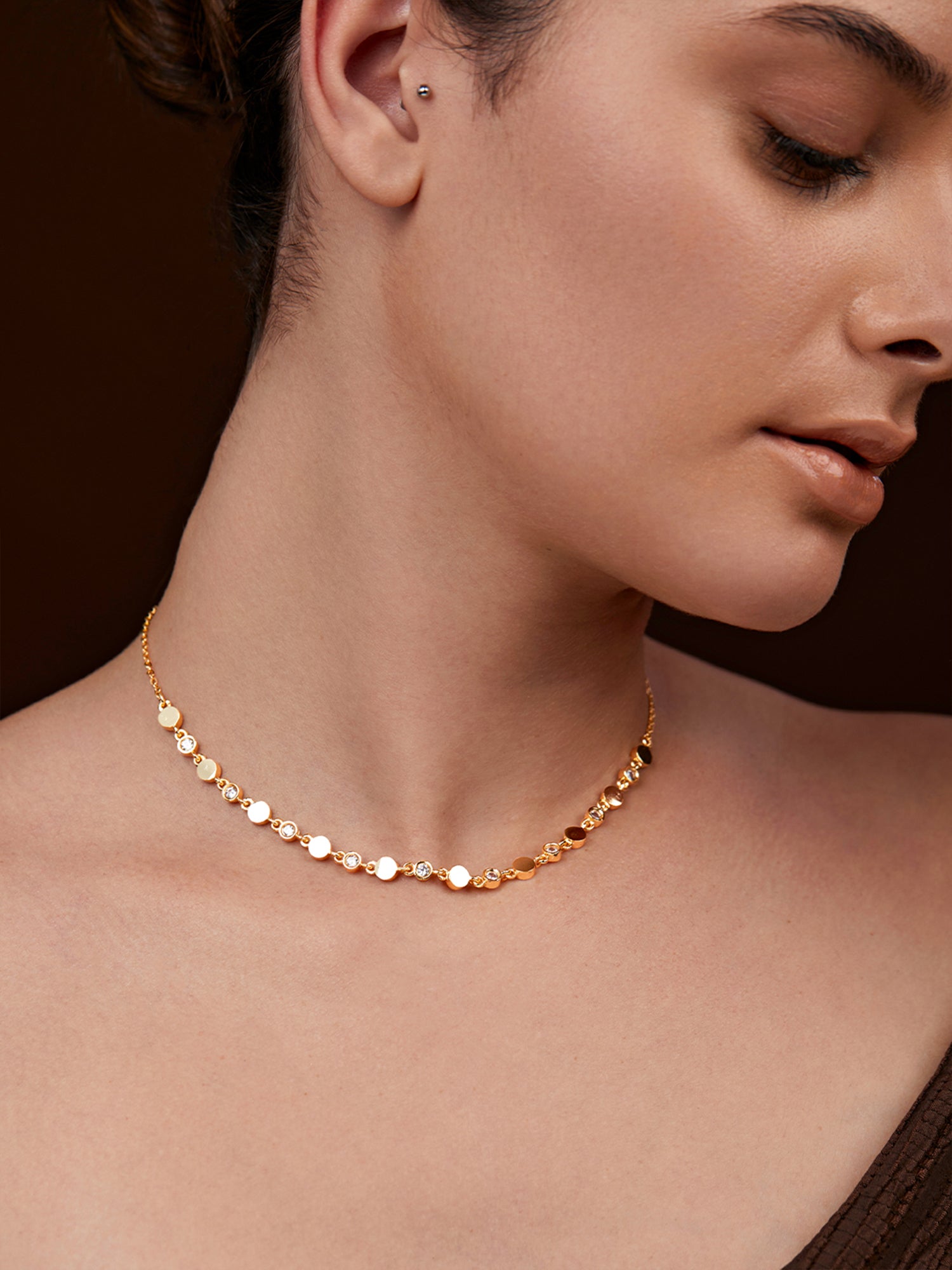 MINUTIAE Gold-Plated Minimal Necklace