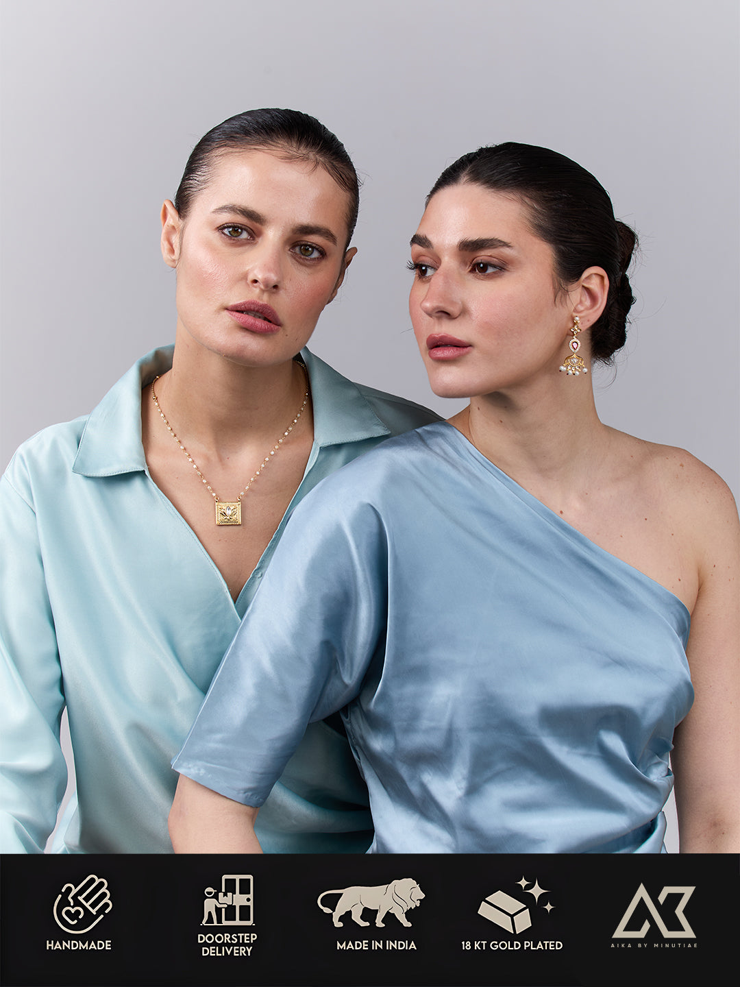 AIKA BY MINUTIAE 18K Gold Plated Chain Floral shaped Necklace for Women & Girls