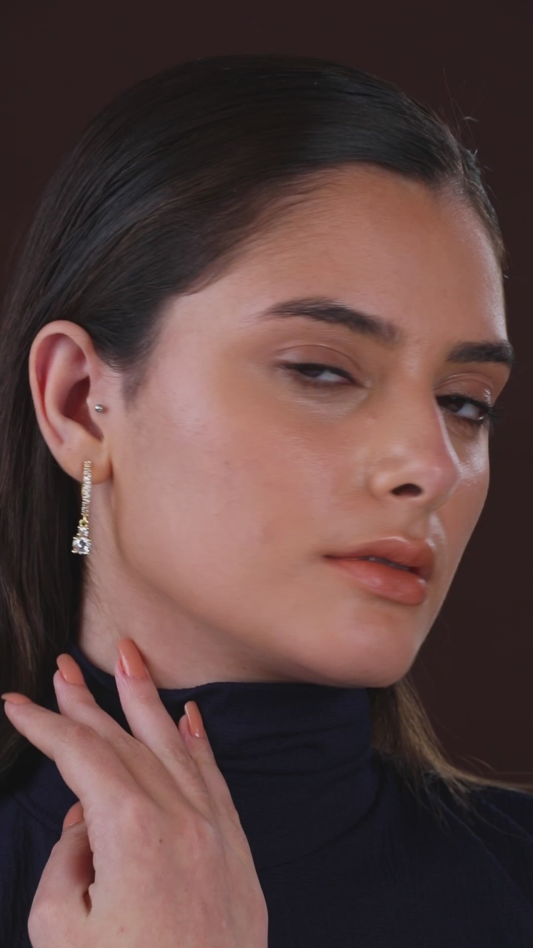 MINUTIAE Gold-Plated Geometric Drop Earrings For Women's & Girl