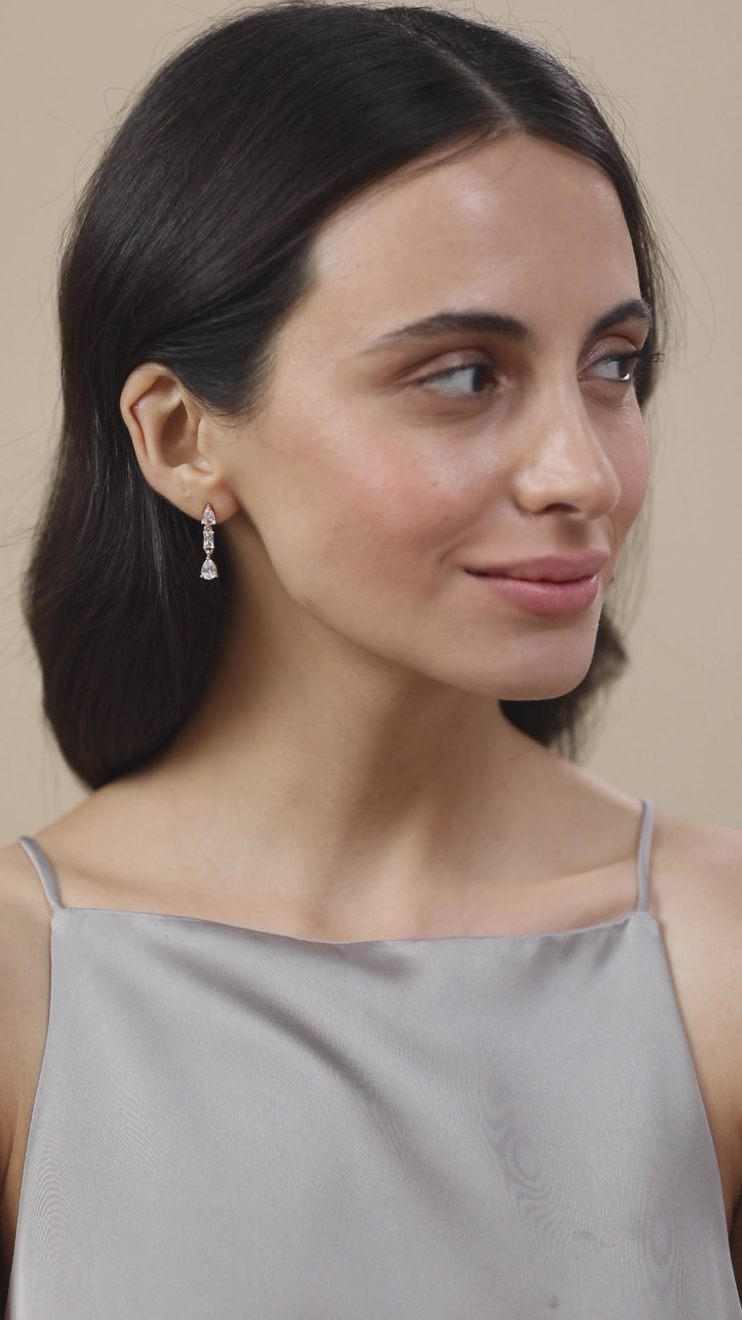 MINUTIAE Gold-Plated & White Teardrop Shaped Drop Earrings For Women's & Girl