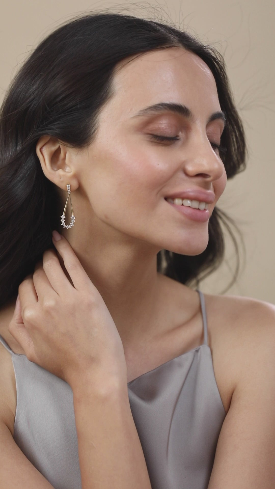 MINUTIAE Gold-Toned Teardrop Shaped Drop Earrings For Women's & Girl