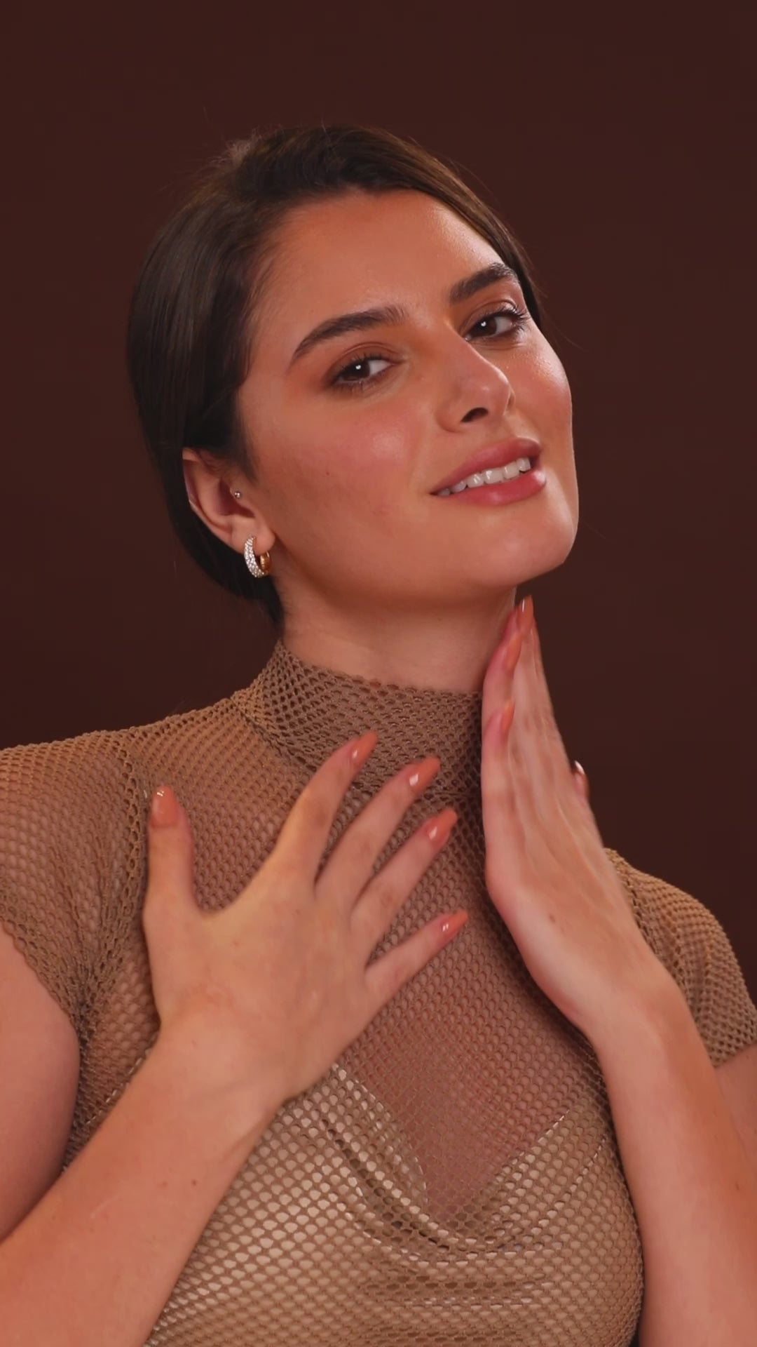 MINUTIAE Gold-Plated Artificial Stones Studded hoop Earrings For Women's & Girl