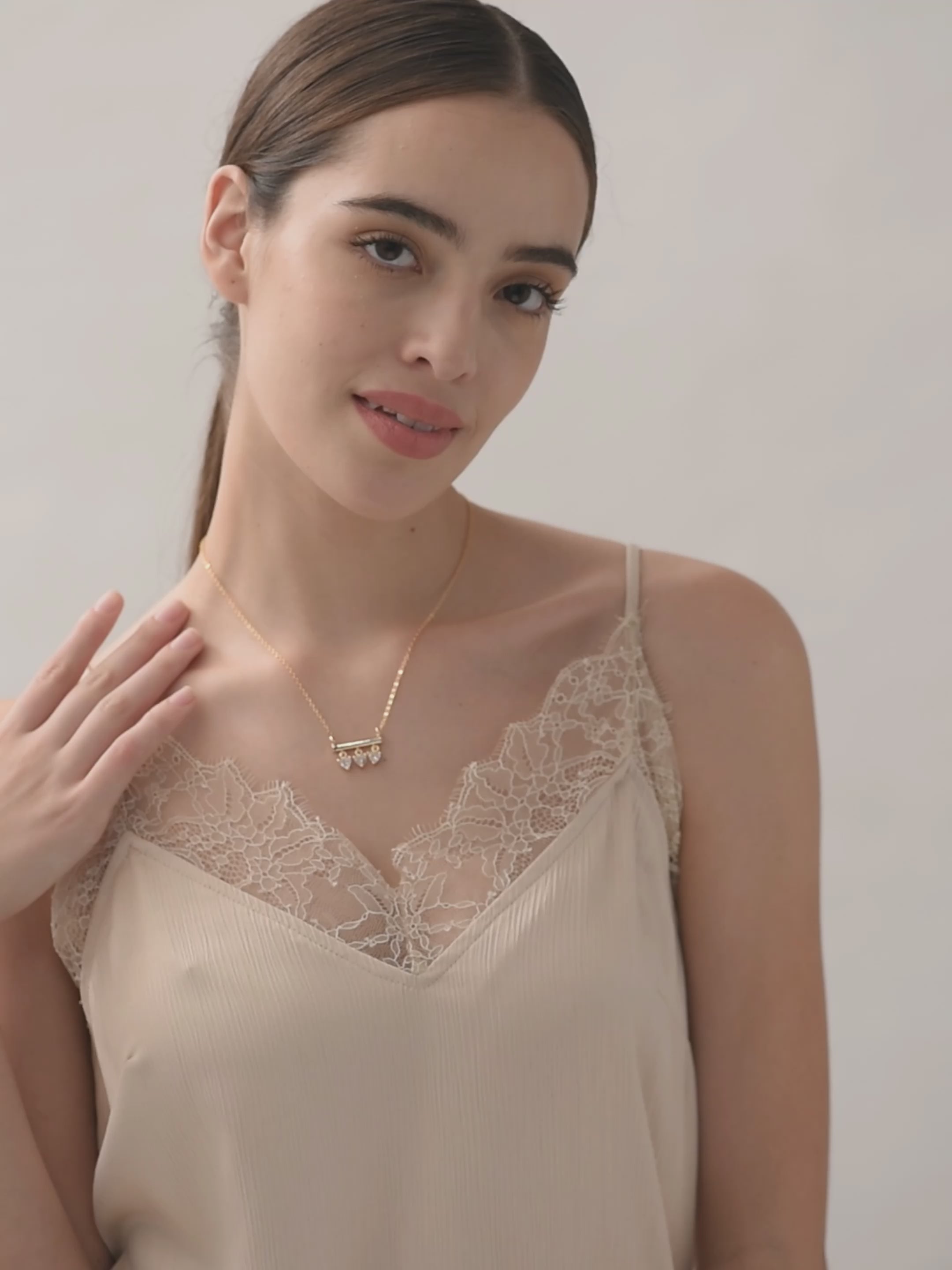 MINUTIAE Gold_Plated White Crystals Stone_Studded necklace and a pair of earrings Jewellery Set