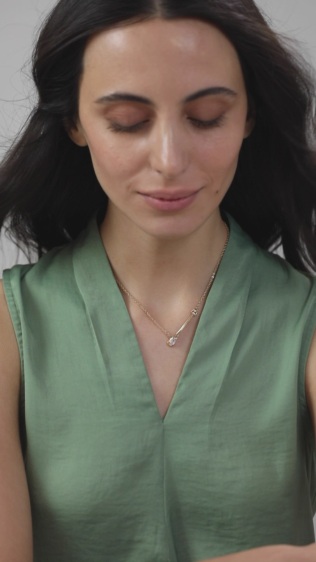 MINUTIAE 18K Gold-Plated & White Tilting Drop Crystal Pendant Necklace