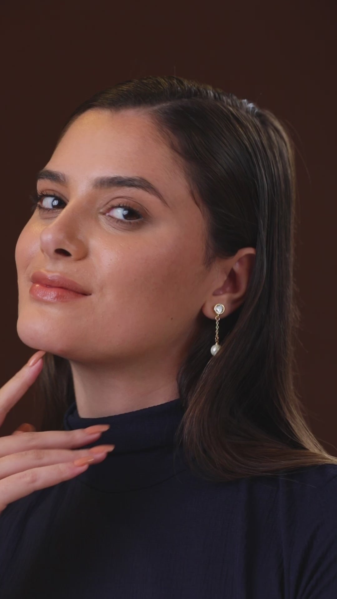 MINUTIAE Gold-Plated Pearls Drop Earrings For Women's & Girl