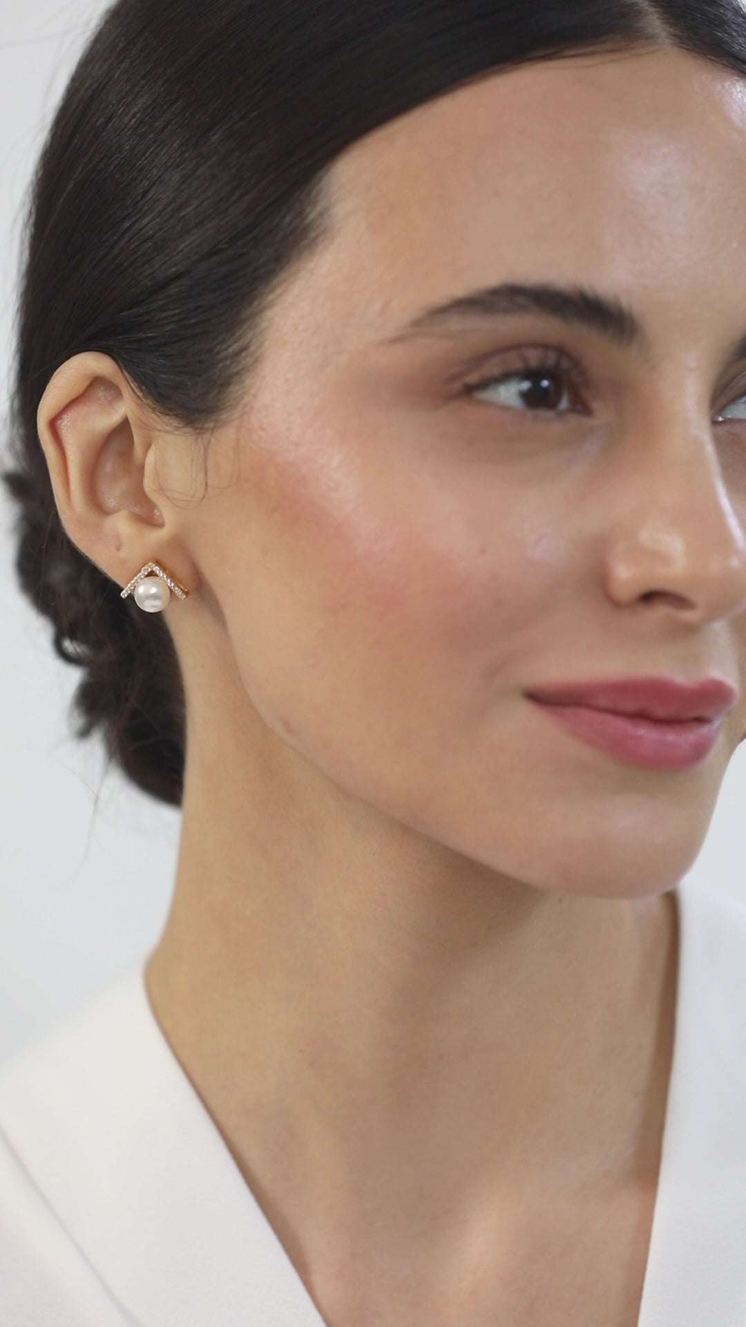 MINUTIAE Gold-Toned Geometric Studs Earrings For Women's & Girl