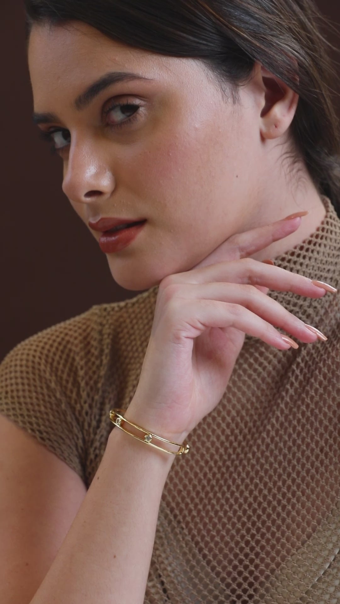 MINUTIAE Brass Gold-Plated Cuff Bracelet