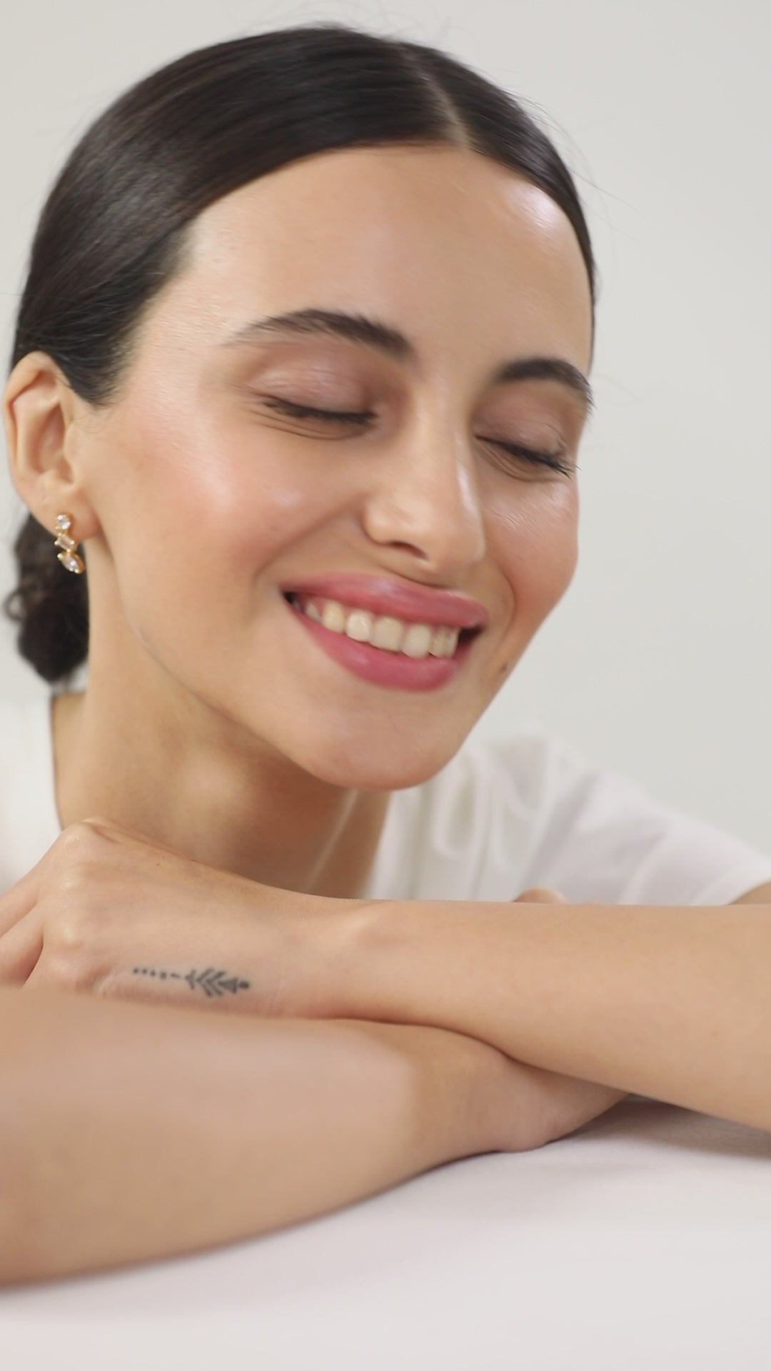 MINUTIAE Gold-Plated & White Geometric Studs For Women's & Girl