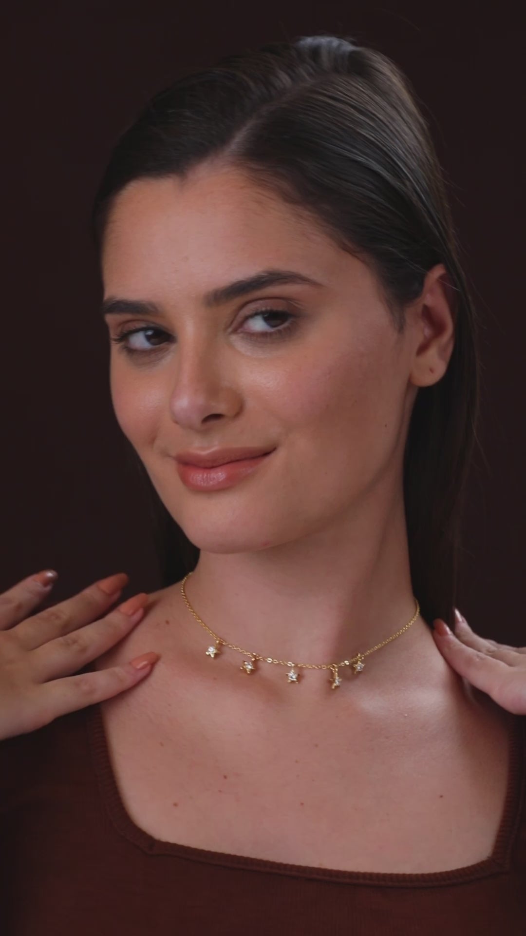 MINUTIAE Gold-Plated Crystal Studded Necklace Necklace