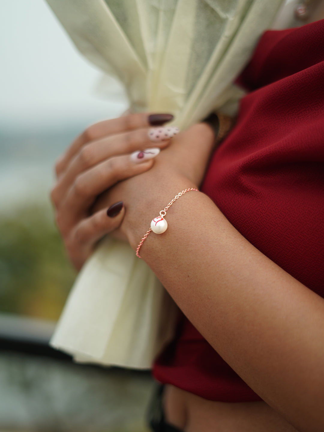 MINUTIAE Love Script Pearl Combo | Necklace, Bracelet & Stud Earrings Set