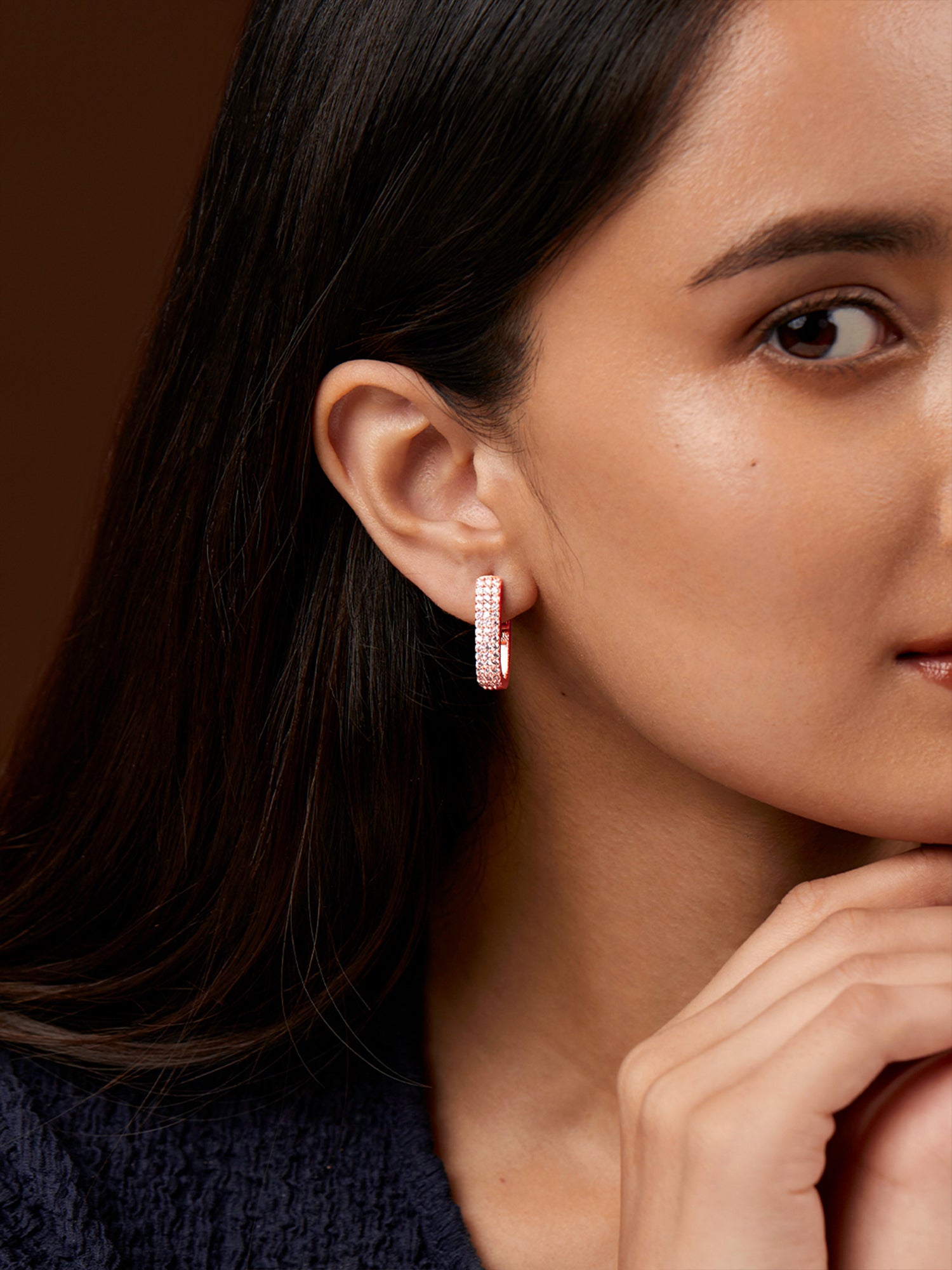 MINUTIAE Gold-Plated Contemporary Hoop Earrings For Women's & Girl