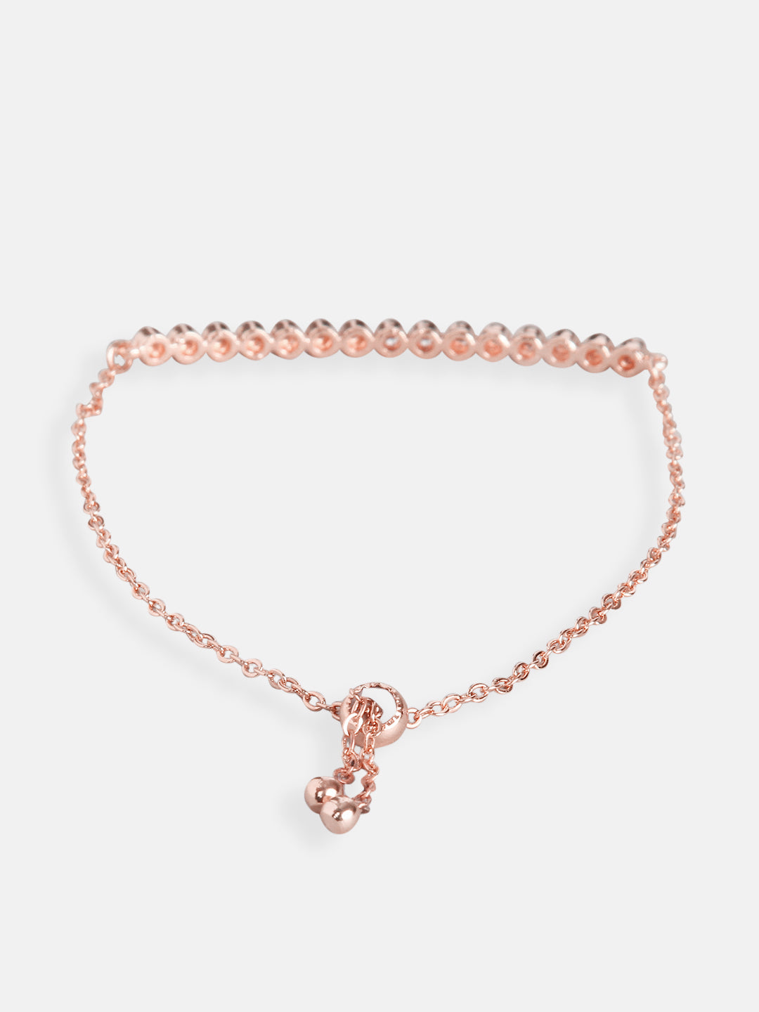 MINUTIAE Women 18K Gold-Toned & White Brass Crystals Handcrafted Link Bracelet