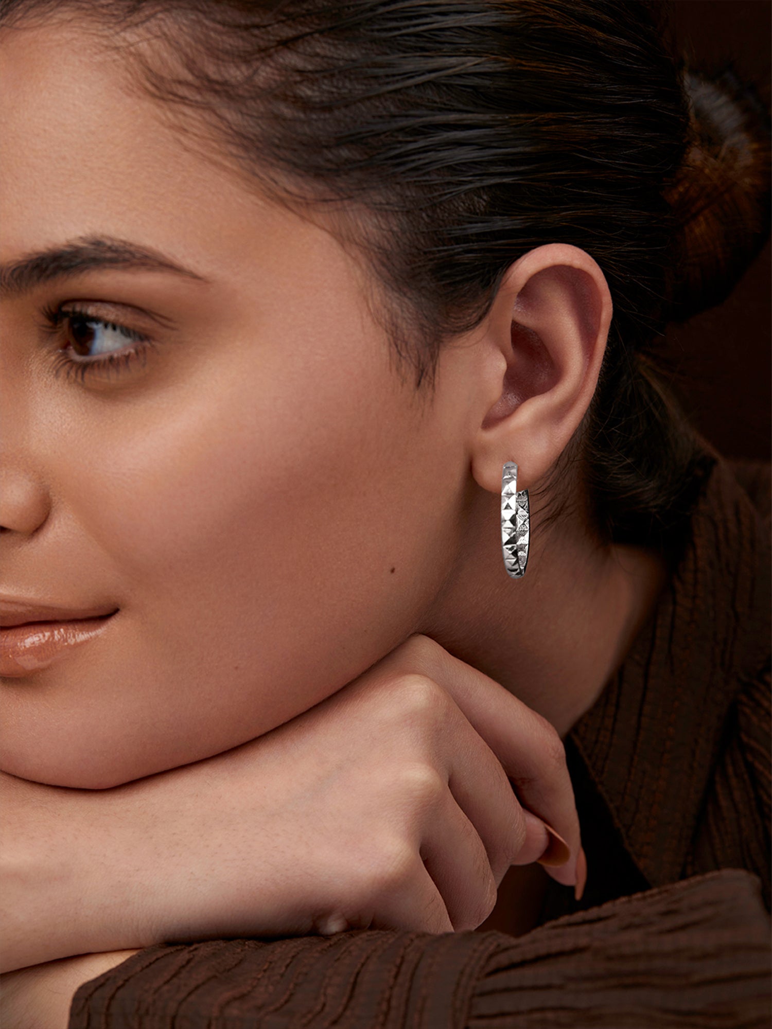 MINUTIAE Gold-Plated Hoop Earrings For Women's & Girl