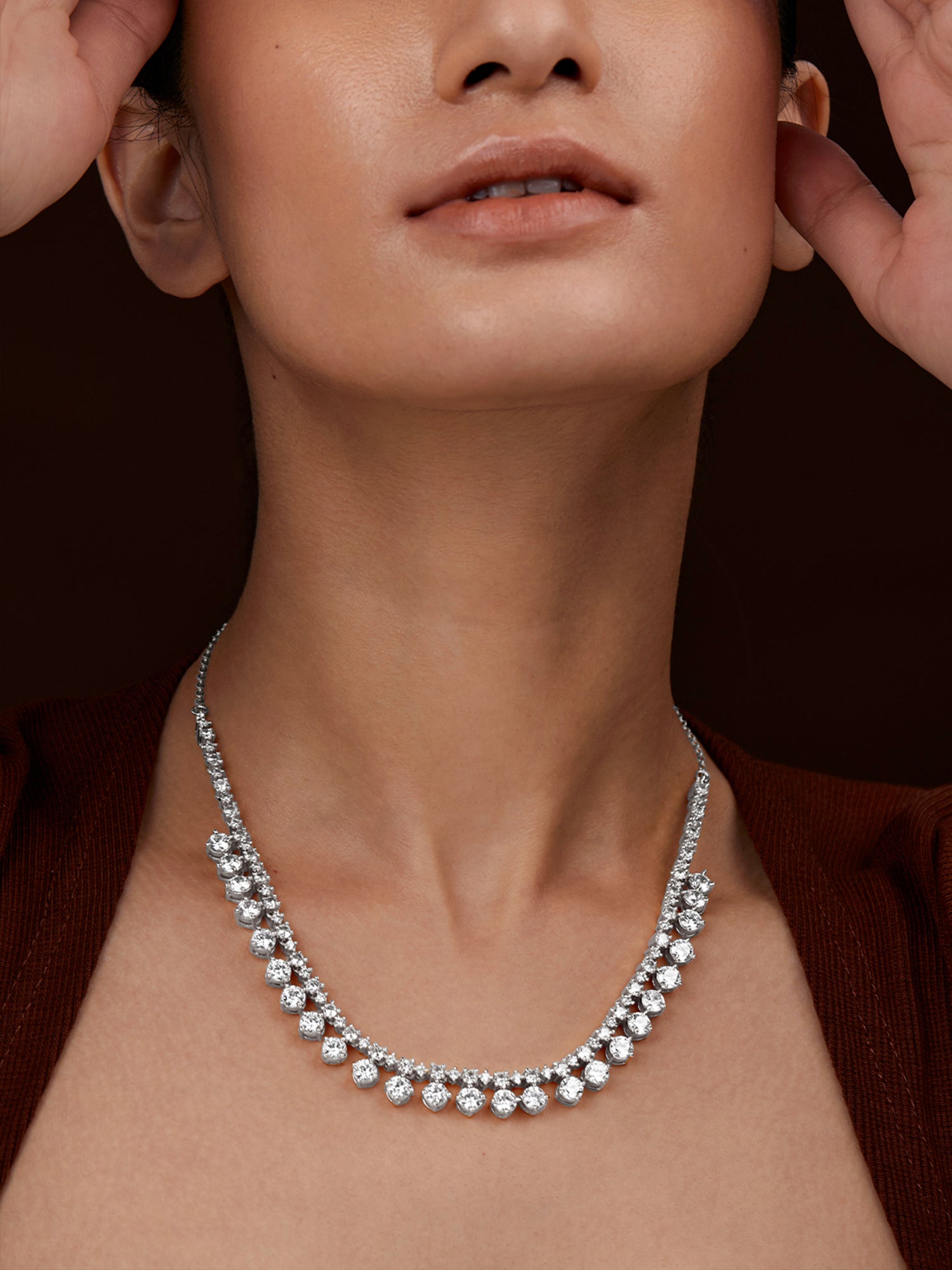 MINUTIAE Gold-Plated Crystals Studded Necklace