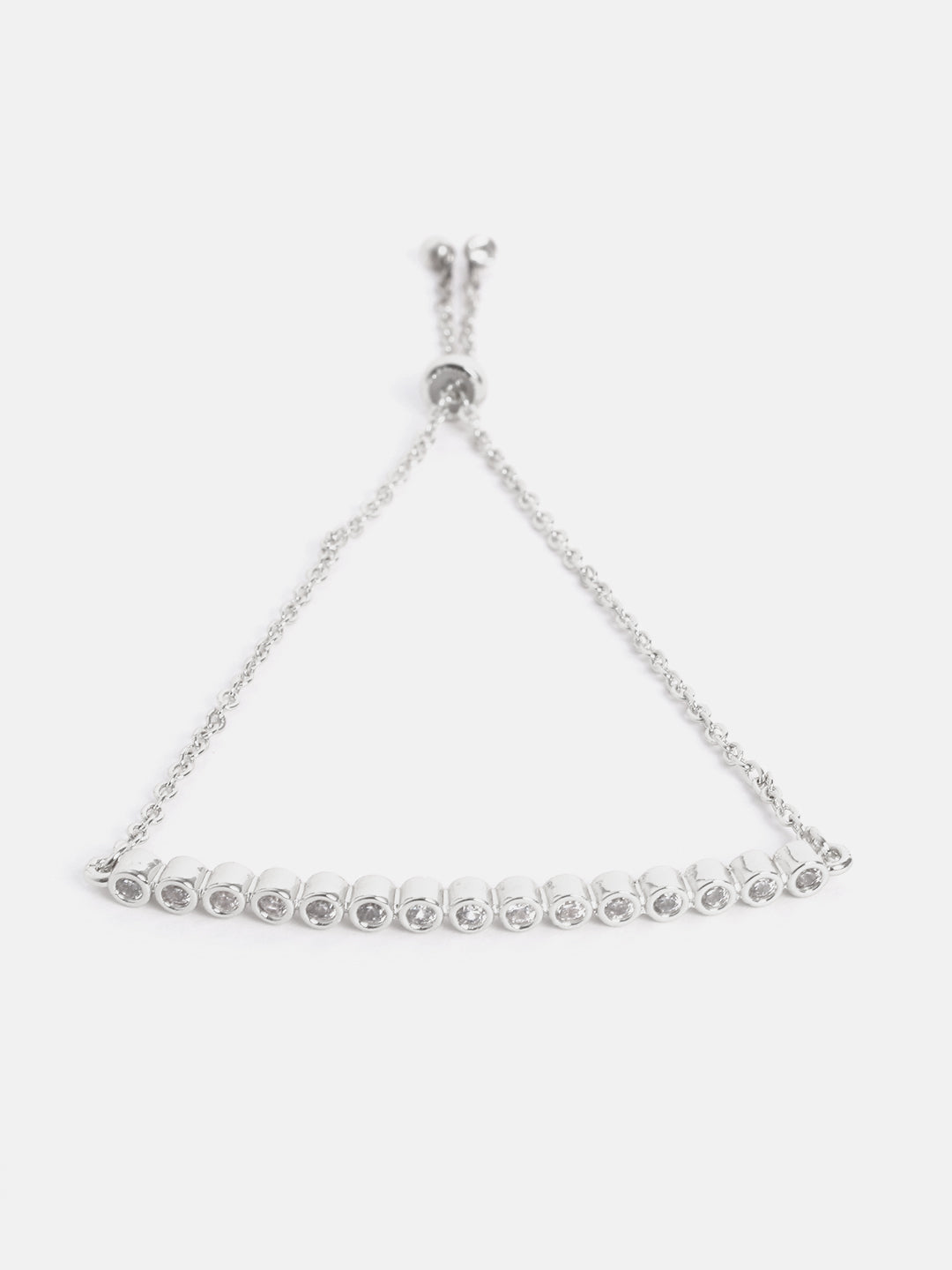 MINUTIAE Women 18K Gold-Toned & White Brass Crystals Handcrafted Link Bracelet