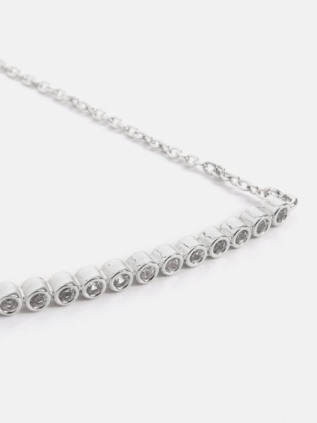 MINUTIAE Women 18K Gold-Toned & White Brass Crystals Handcrafted Link Bracelet