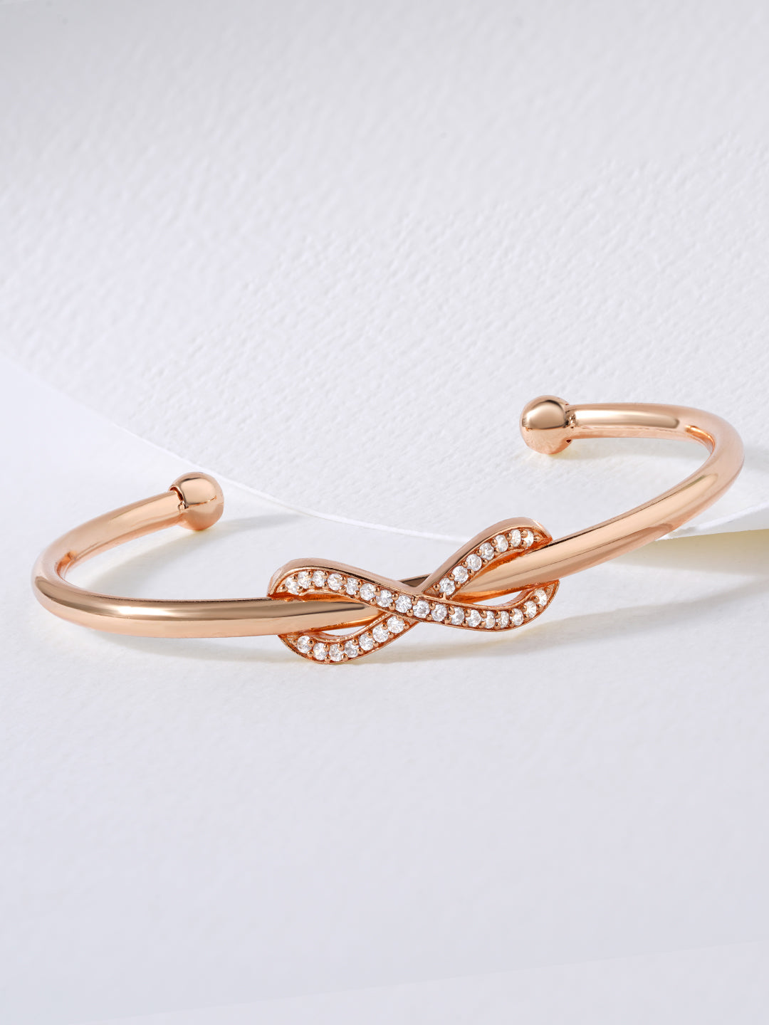 Womens Gold Plated Infinity Flexible Cuff Bracelet