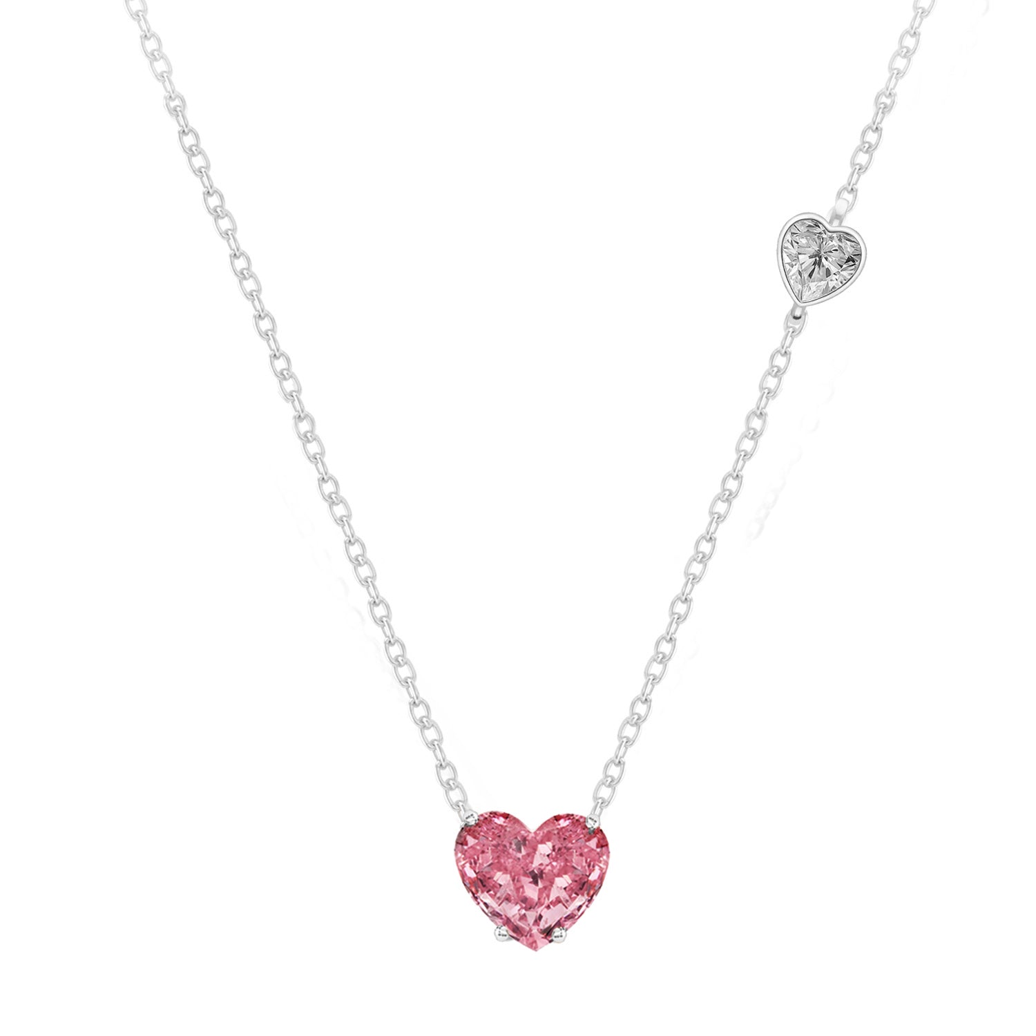 Valentines Pink Heart Necklace