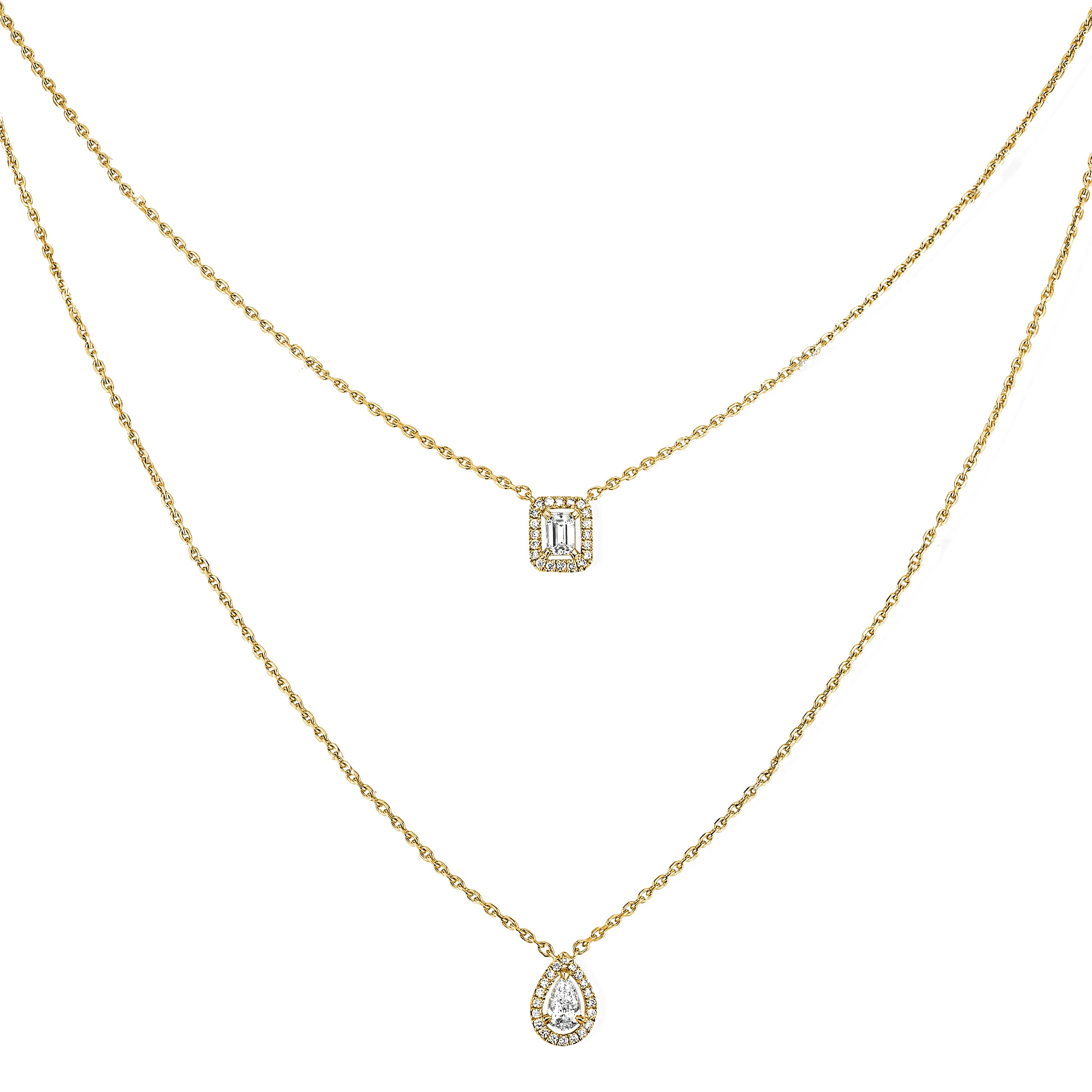 MINUTIAE Gold Plated V Shape Solitaire Diamond Pendant For Women