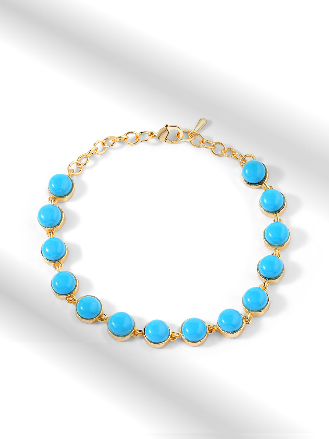 Womens White Gold Plated Turquoise Stone Tennis Bracelet