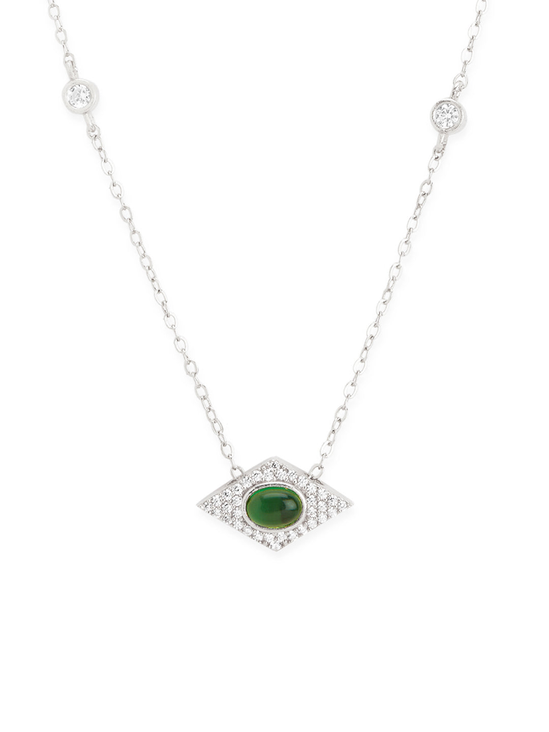 Green Cabachon Pendant Necklace