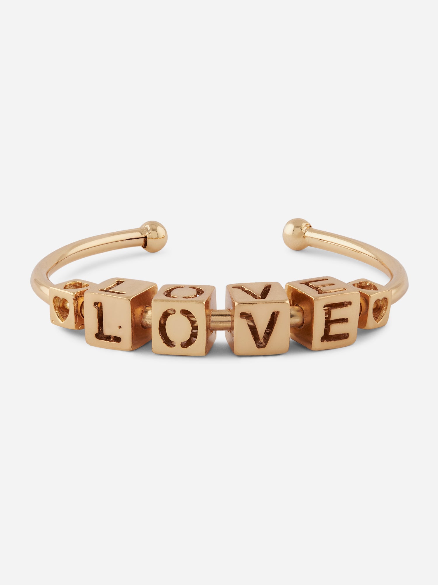 Womens White Gold Plated Love Box Flexible Cuff Bracelet