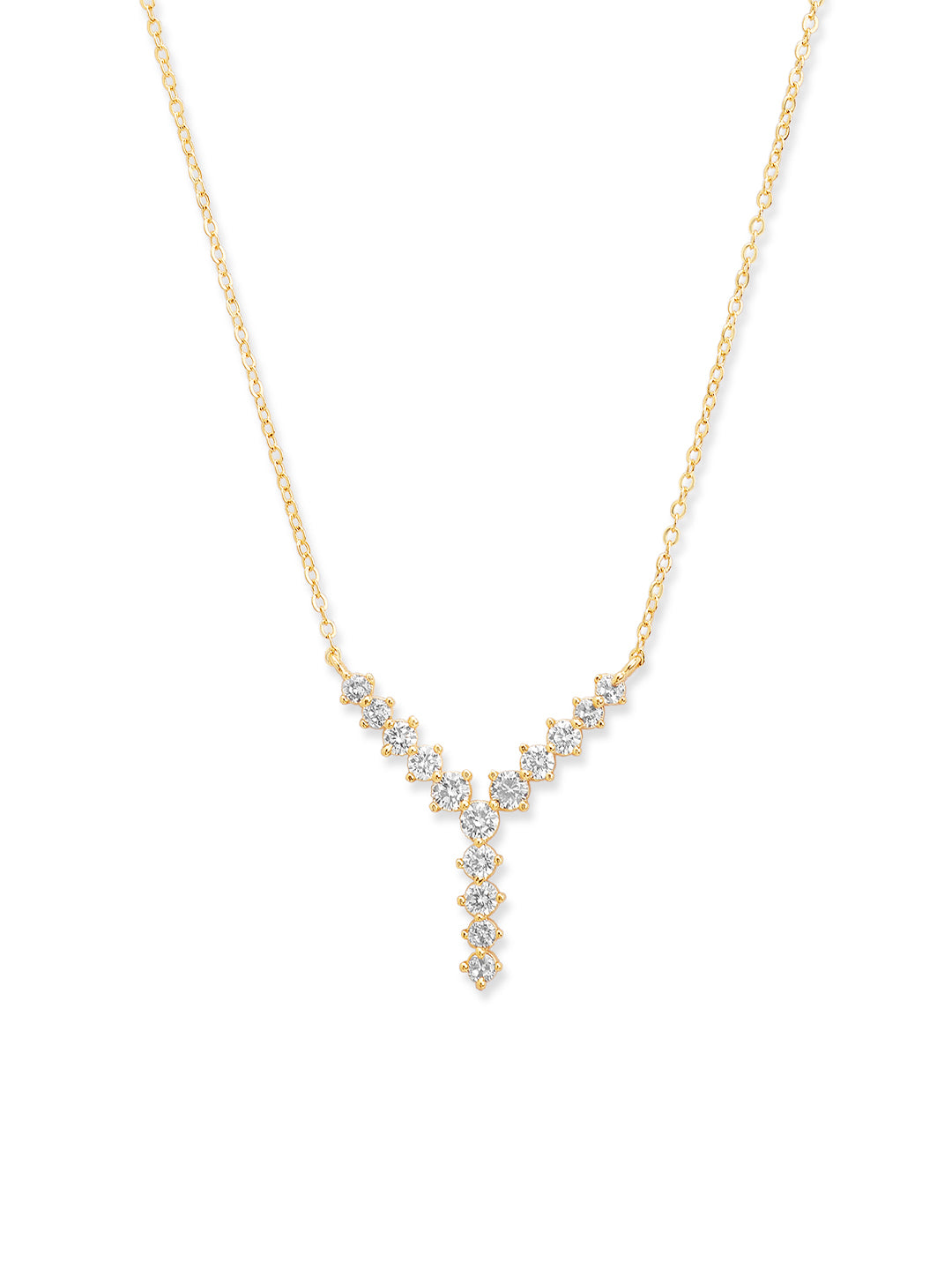 Y- Shape Graduating Diamond Necklace