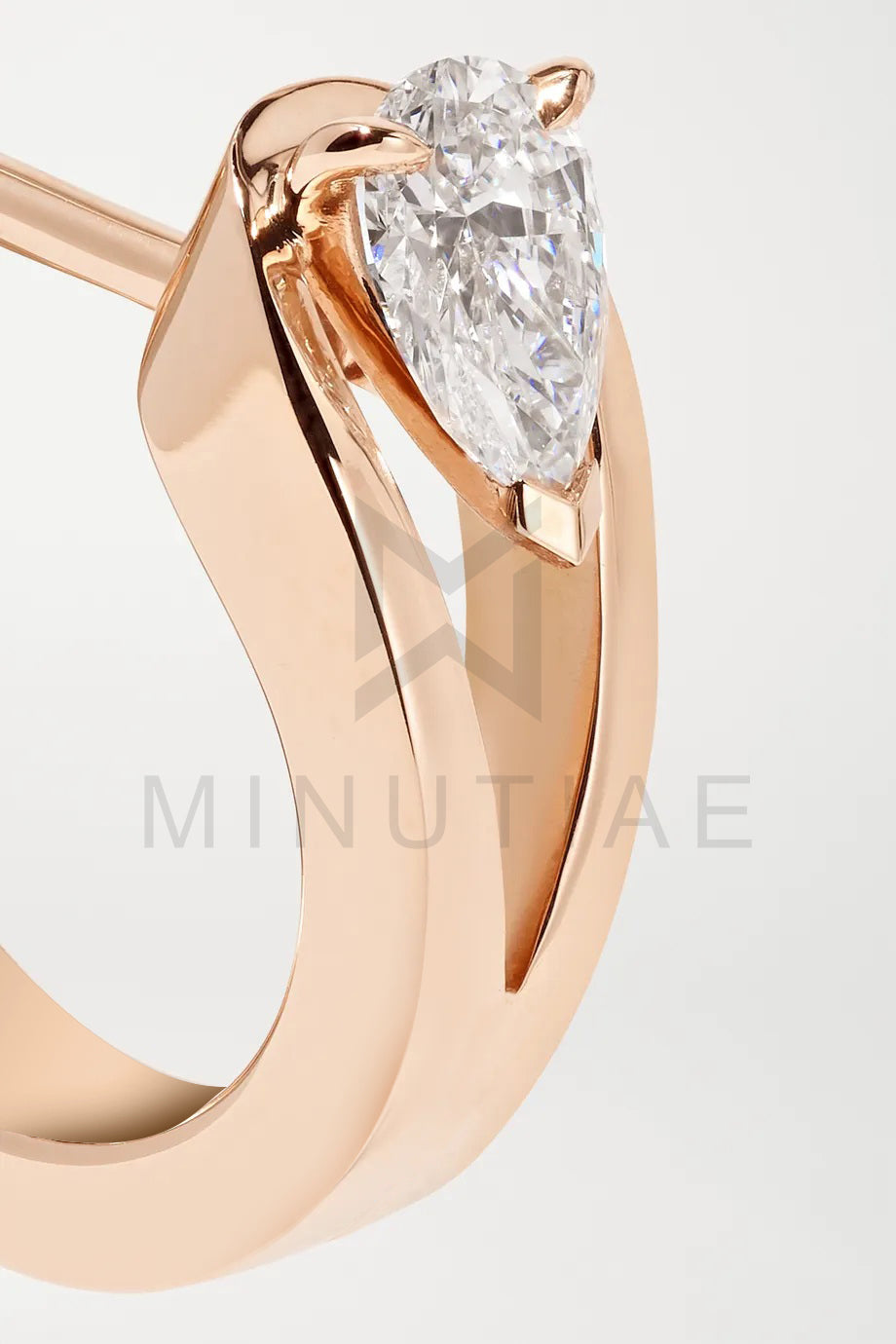 Gold Plated Pear Crystal Solitaire Huggie