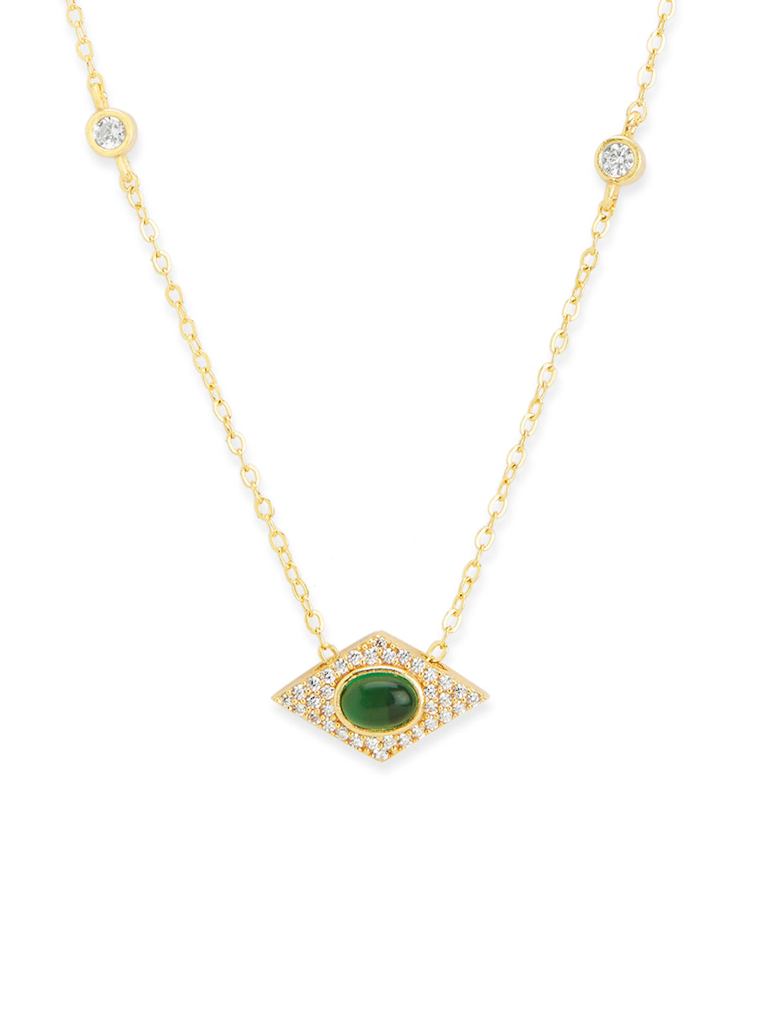 Green Cabachon Pendant Necklace
